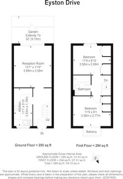 2 Bedrooms End terrace house to rent in Eyston Drive, Weybridge KT13