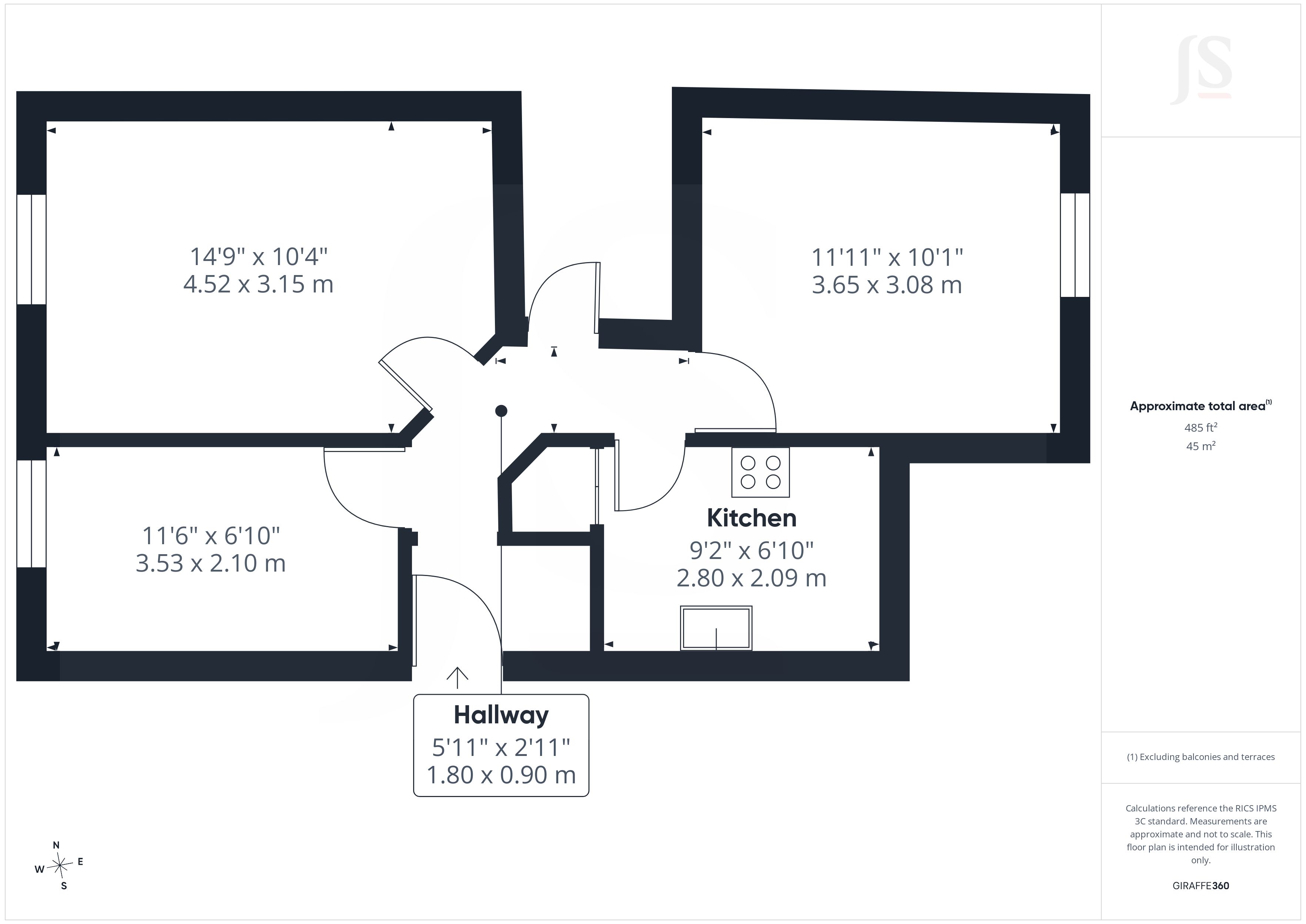 Flat 1, 14, Richmond Place, Brighton floorplan