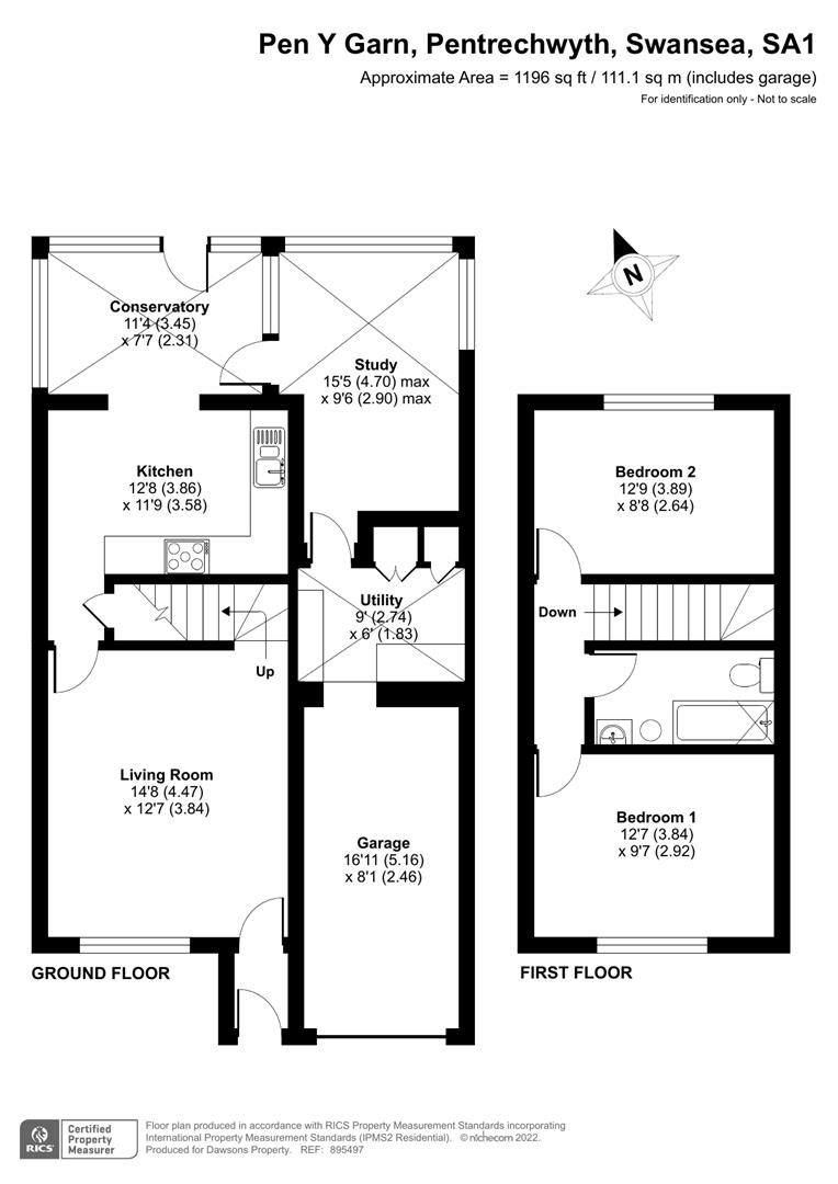 Pen Y Garn, Pentrechwyth, Swansea SA1, 2 bedroom end terrace house for ...