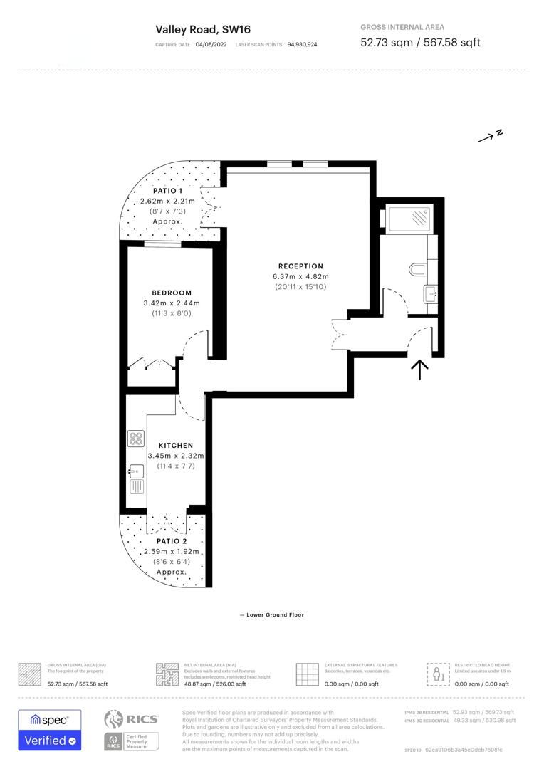Flat 1, 217, Valley Road, London floorplan
