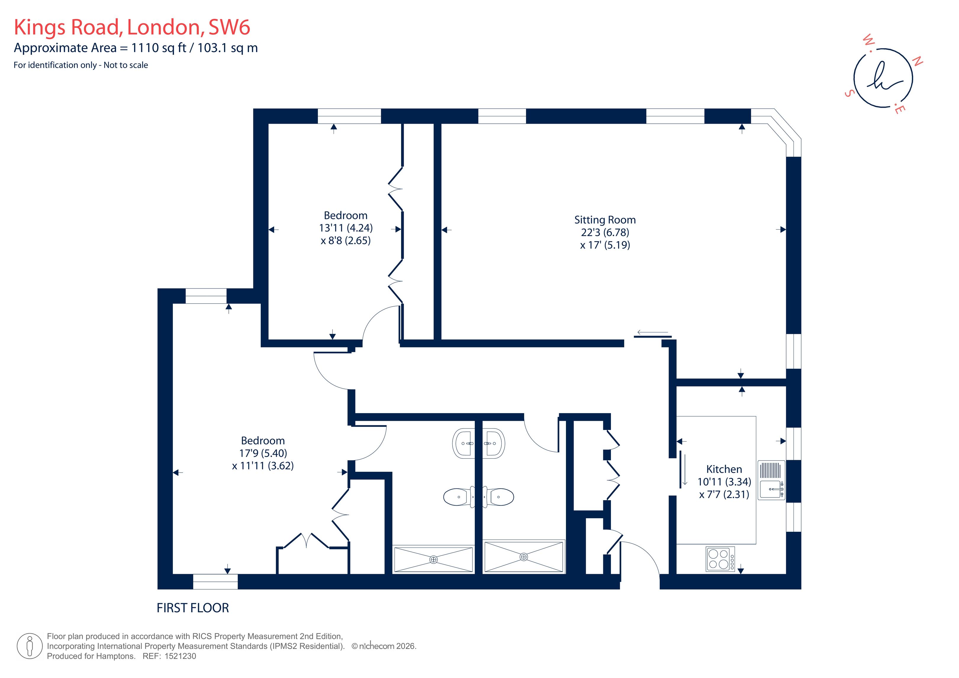 2, Hand & Flower House, 617, Kings Road, London floorplan