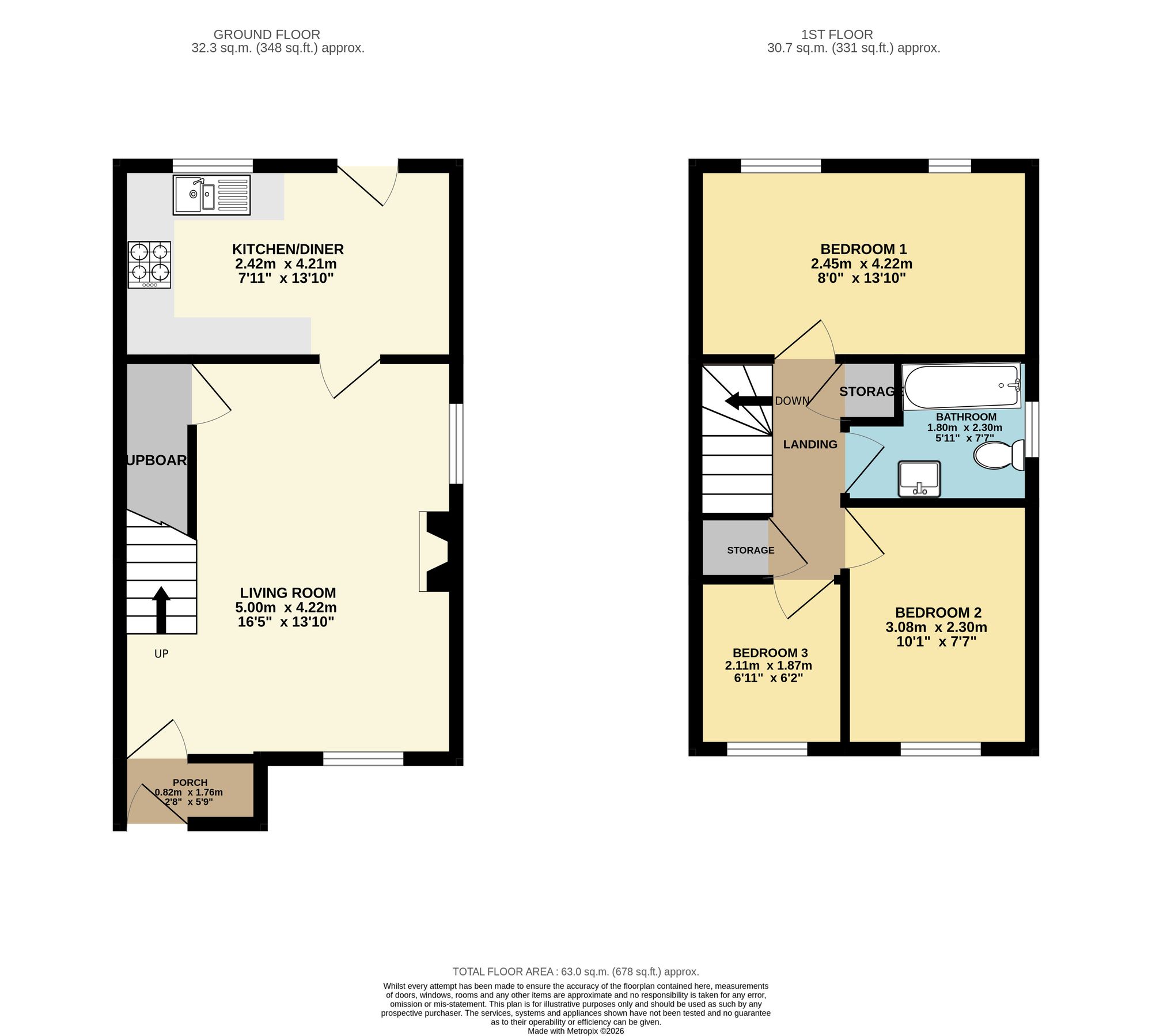 11 Bradwell Grove, Chesterfield floorplan