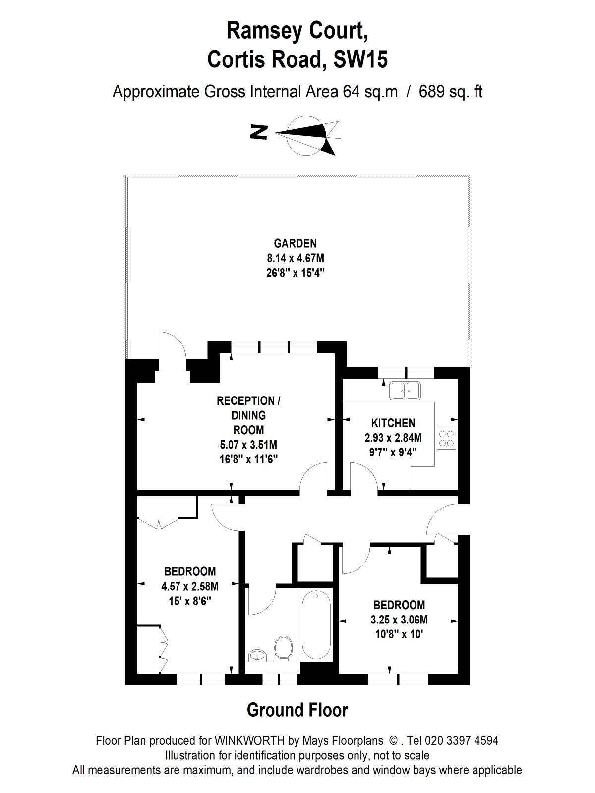 Flat 8, Ramsey Court, 205, Cortis Road, London floorplan