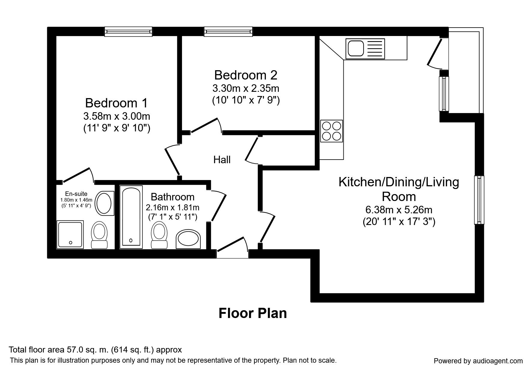 2 Bedrooms Flat to rent in Elmira Way, Salford M5