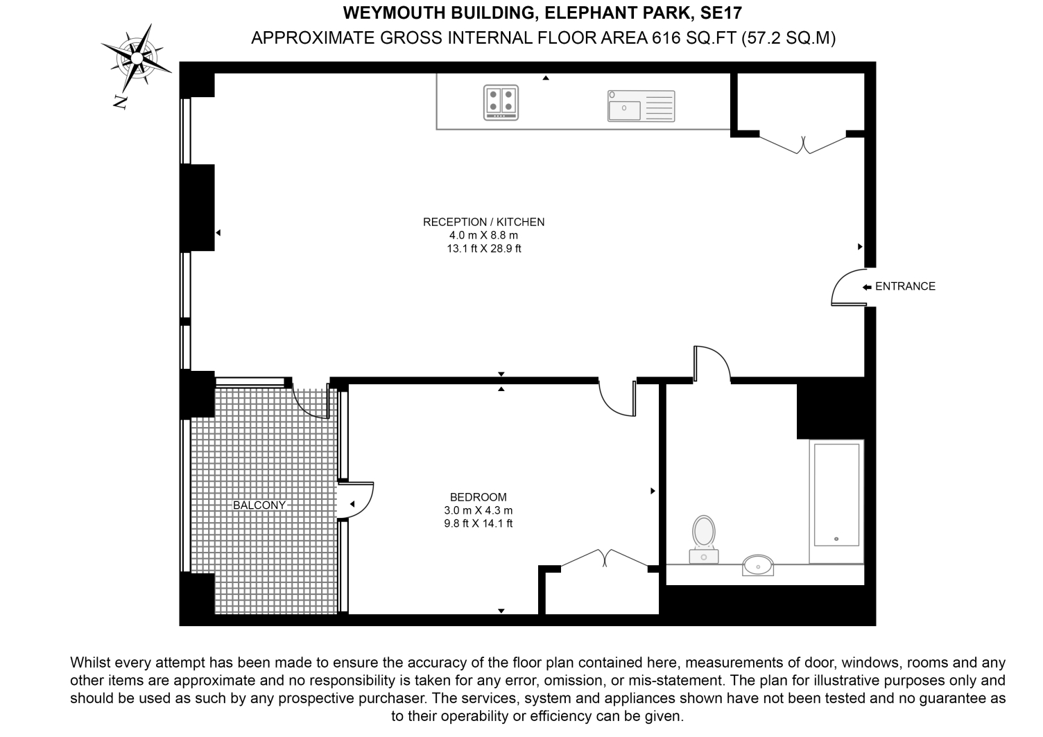 Flat 303 Weymouth Building, 2, Deacon Street, London floorplan