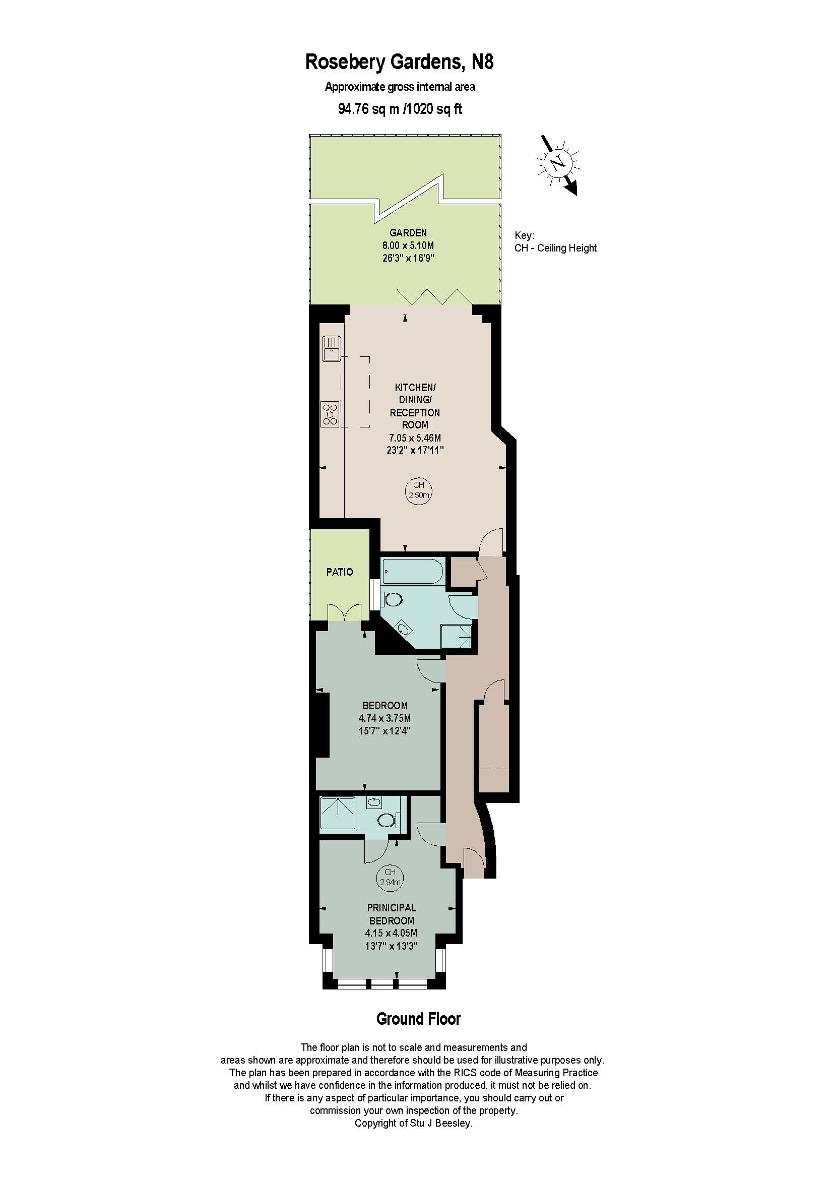 Rosebery Gardens, Crouch End, London N8, 2 bedroom flat for sale