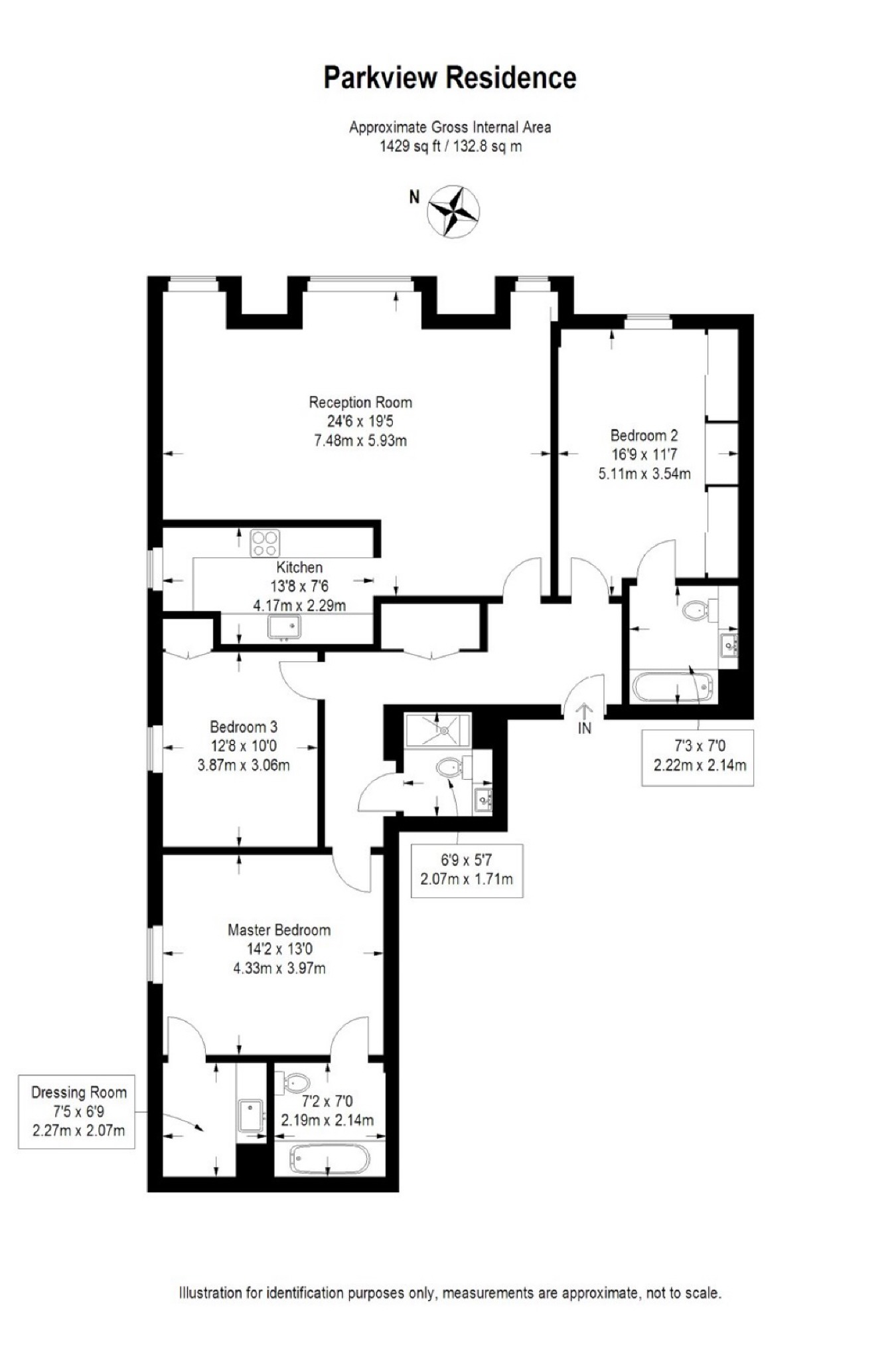 3 Bedrooms Flat to rent in Parkview Residence, London NW1