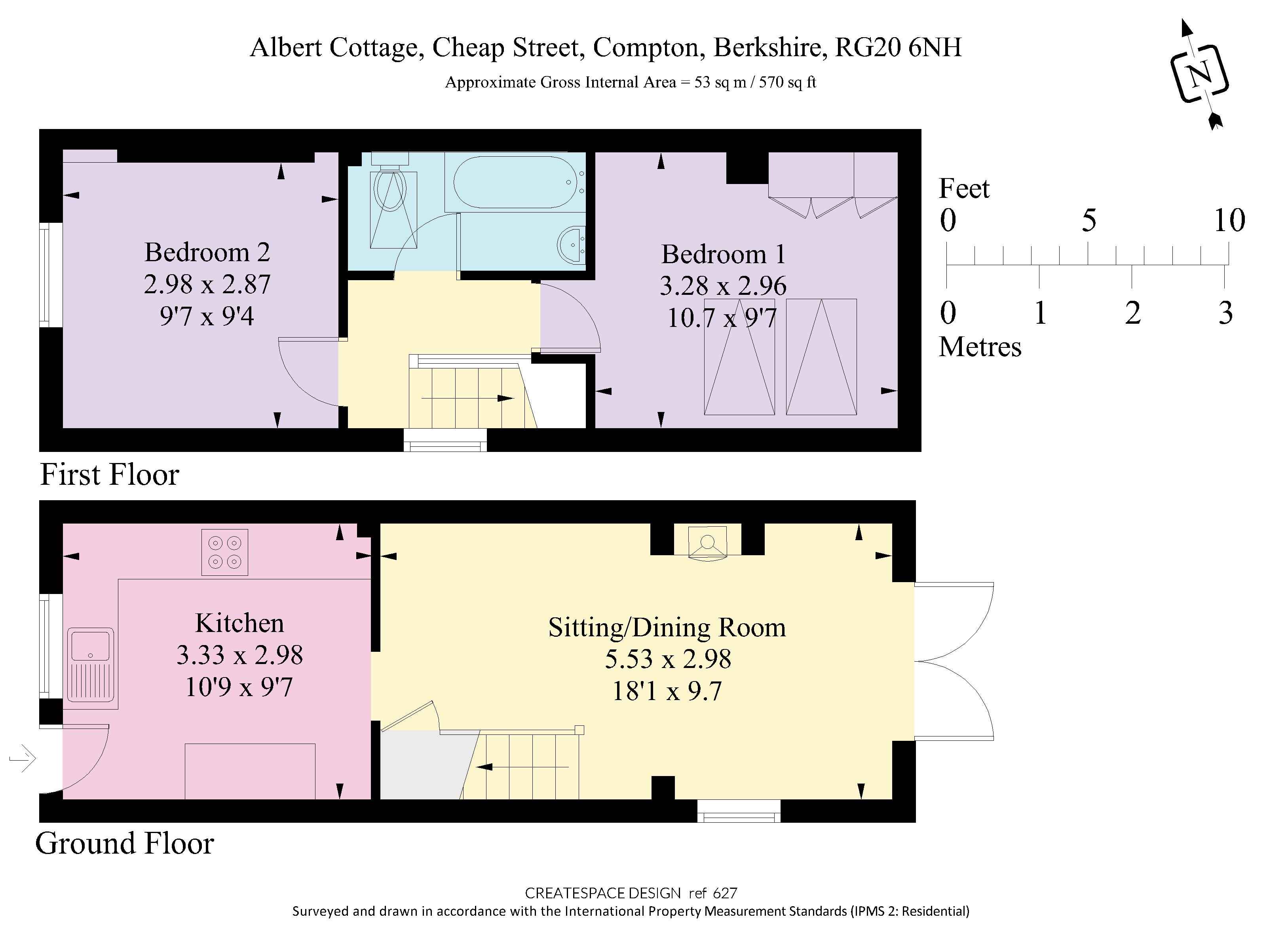 Albert Cottage, Compton floorplan