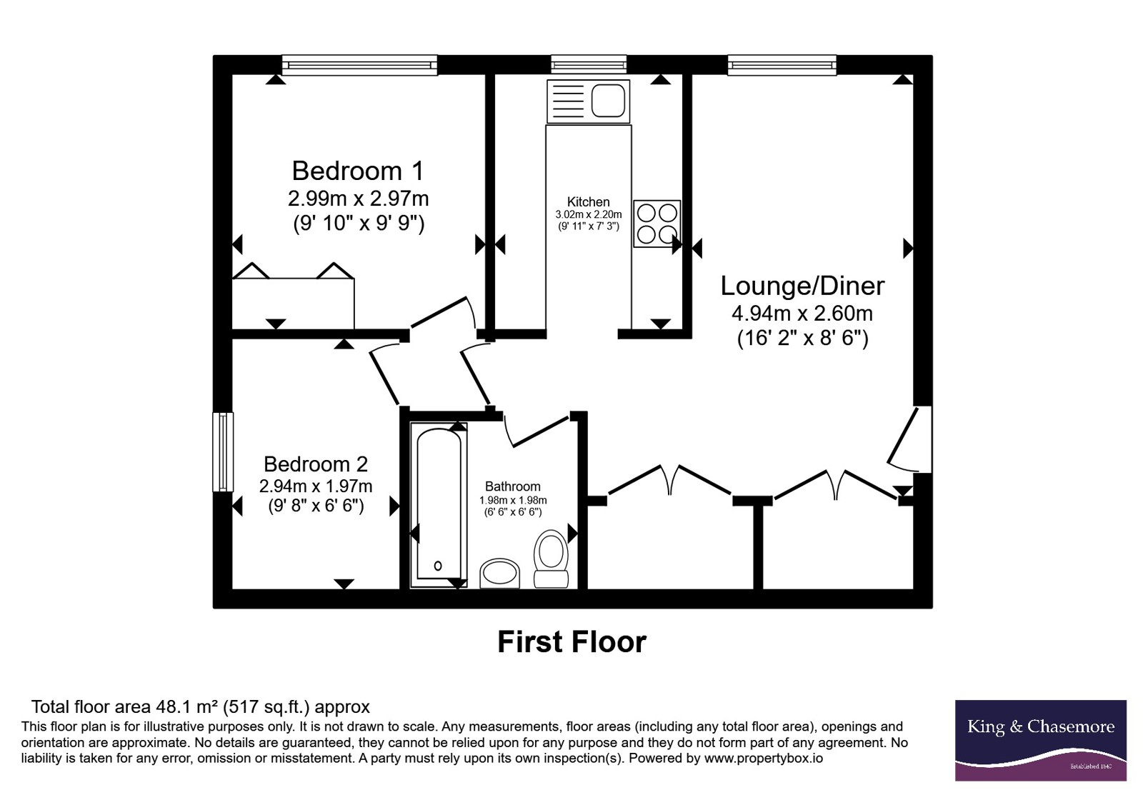 43, St. Georges Court, Crawley floorplan