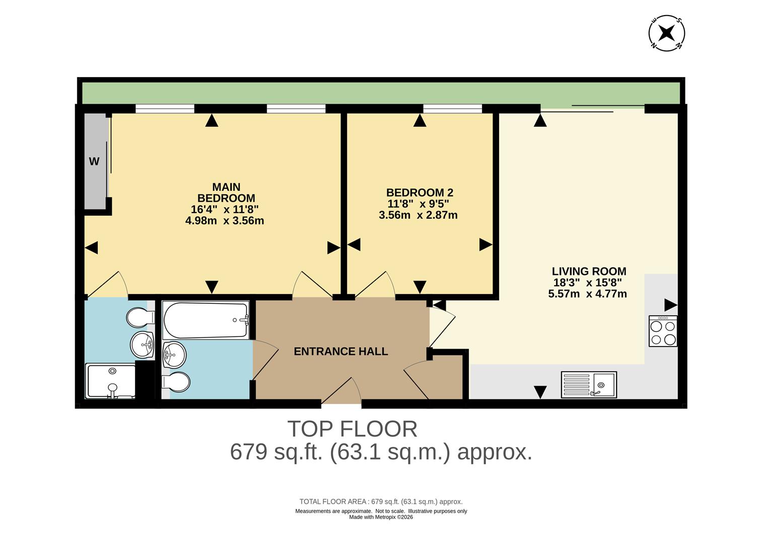98, Hudson House, Epsom floorplan