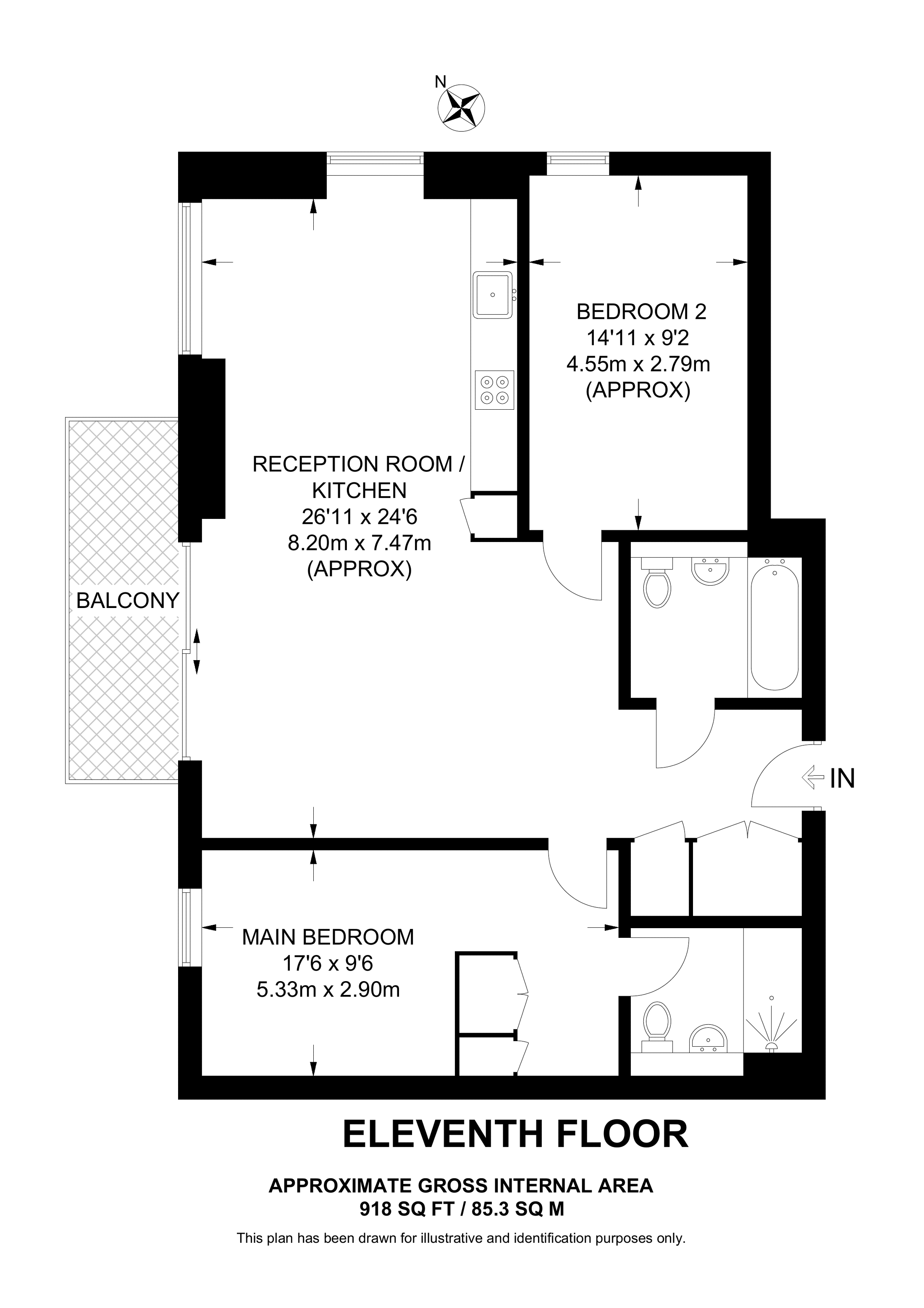 St Gabriel Walk, Elephant and Castle floorplan