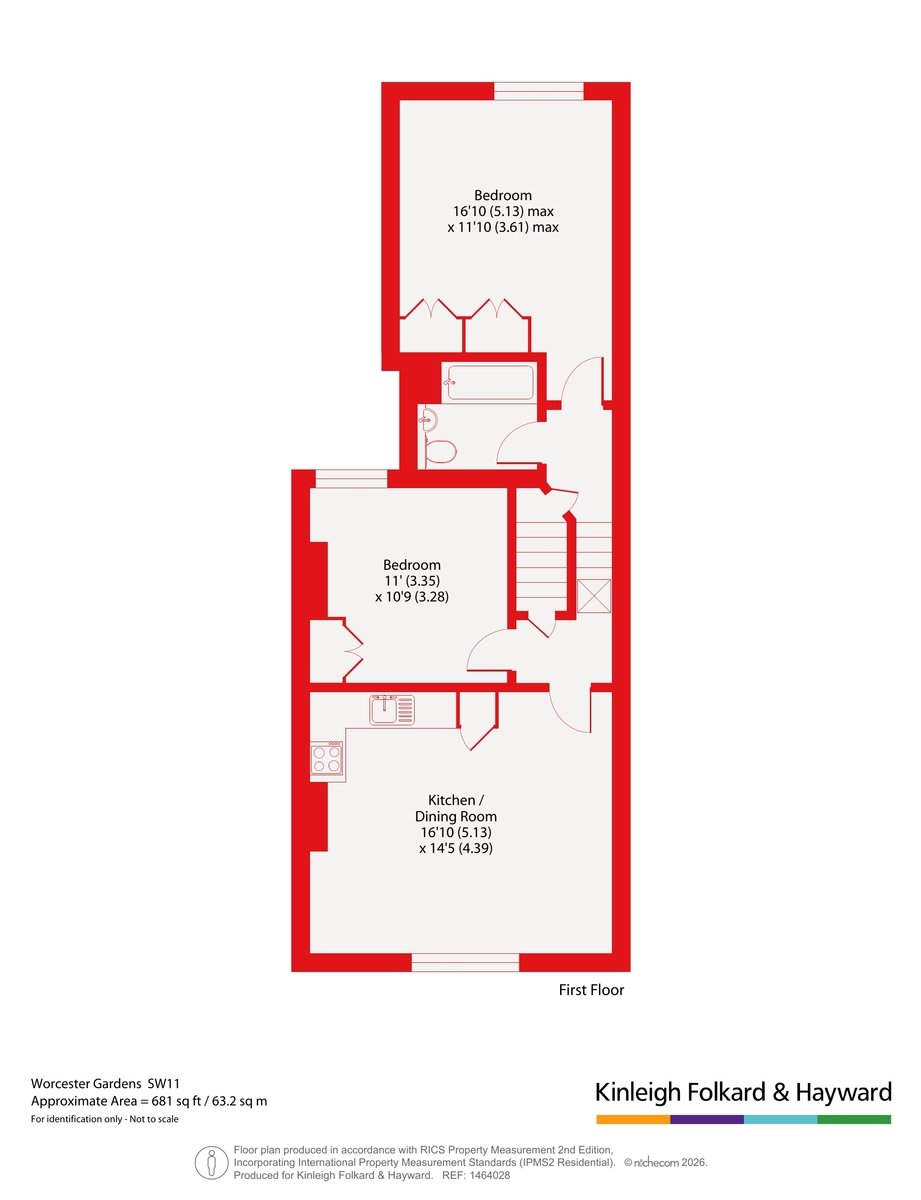 Flat C, 4, Worcester Gardens, London floorplan