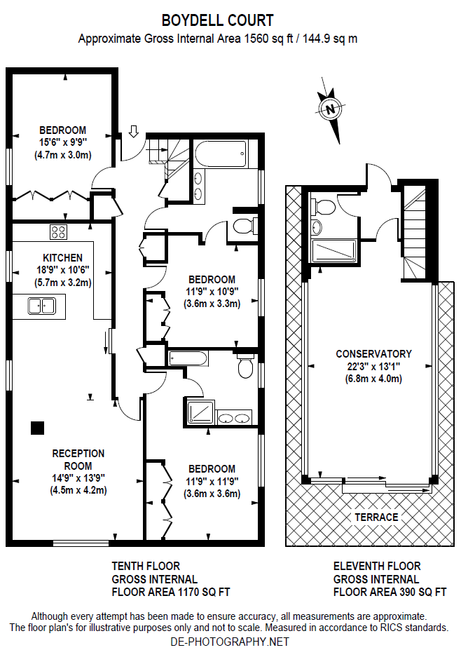Penthouse, 1011, Boydell Court, St Johnâ€™s Wood Park, London floorplan