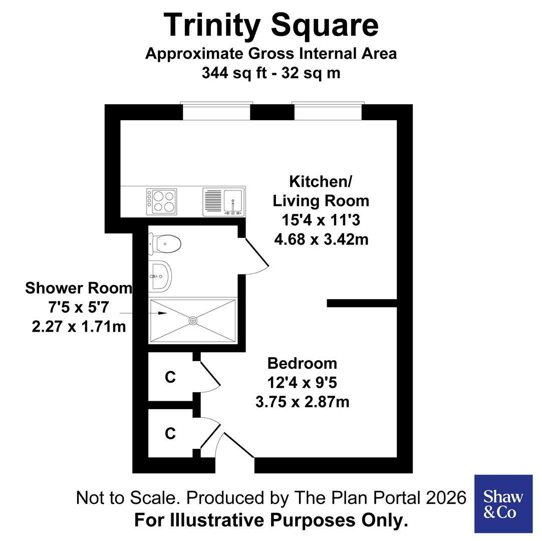 Flat 43, Trinity Square 23-59, Staines Road, Hounslow floorplan