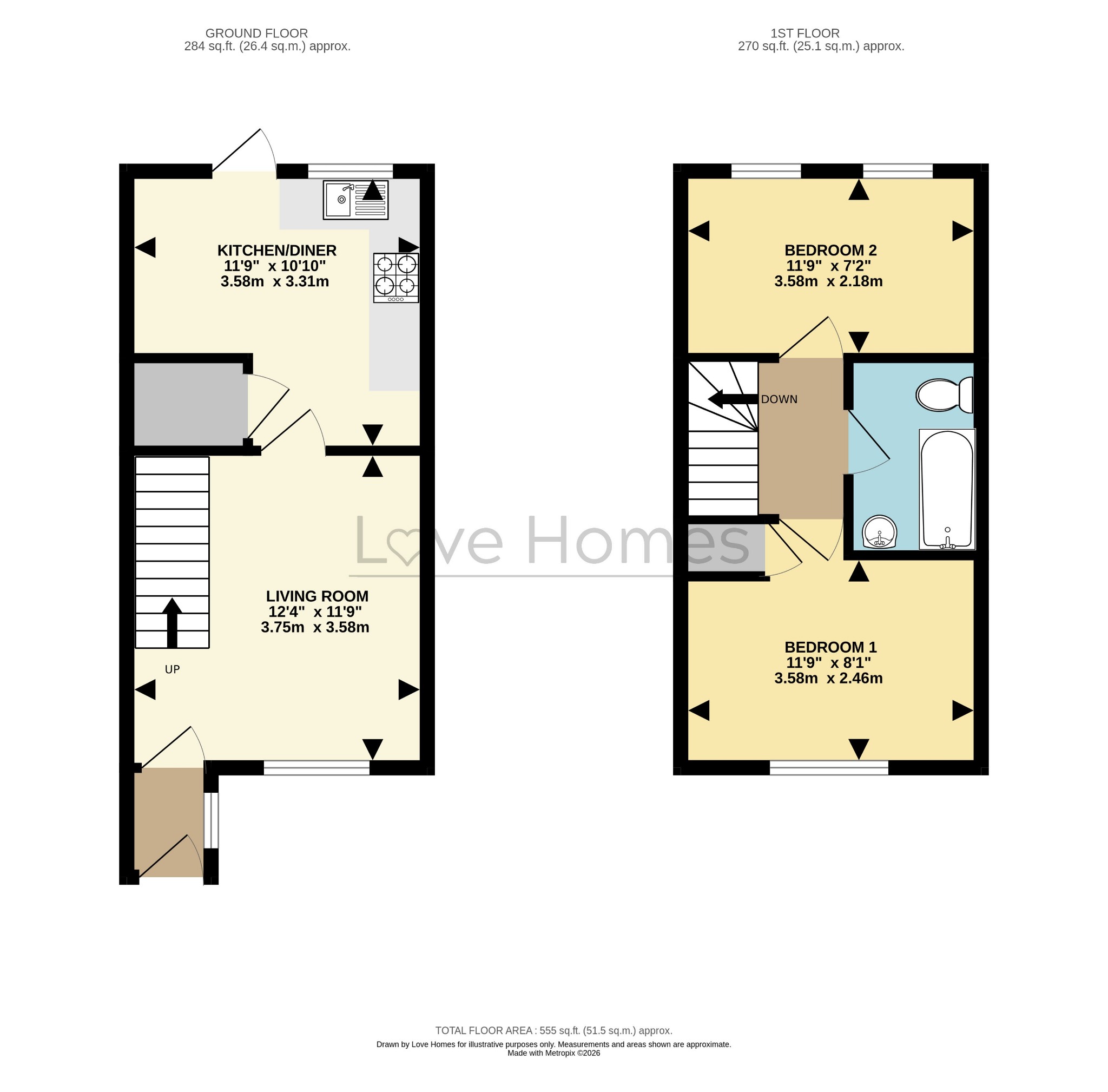 2 Highfields Court, Highfields, Bedford floorplan