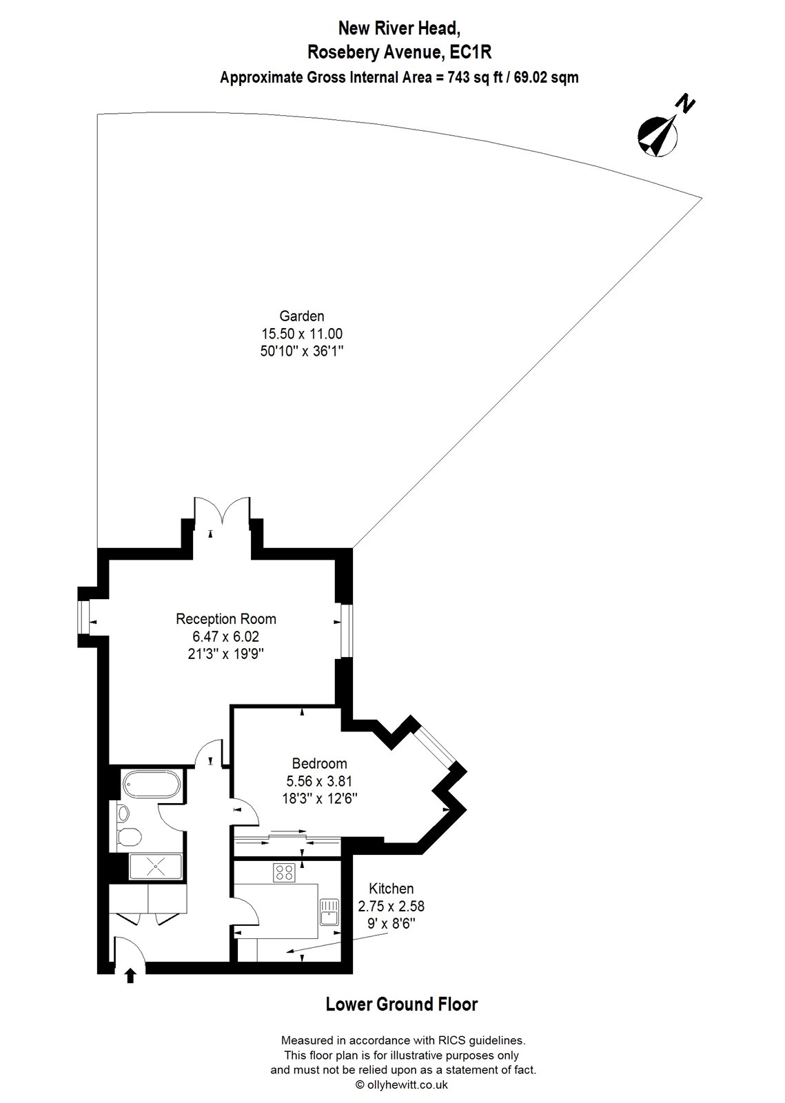 73 New River Head, 173, Rosebery Avenue, Islington floorplan