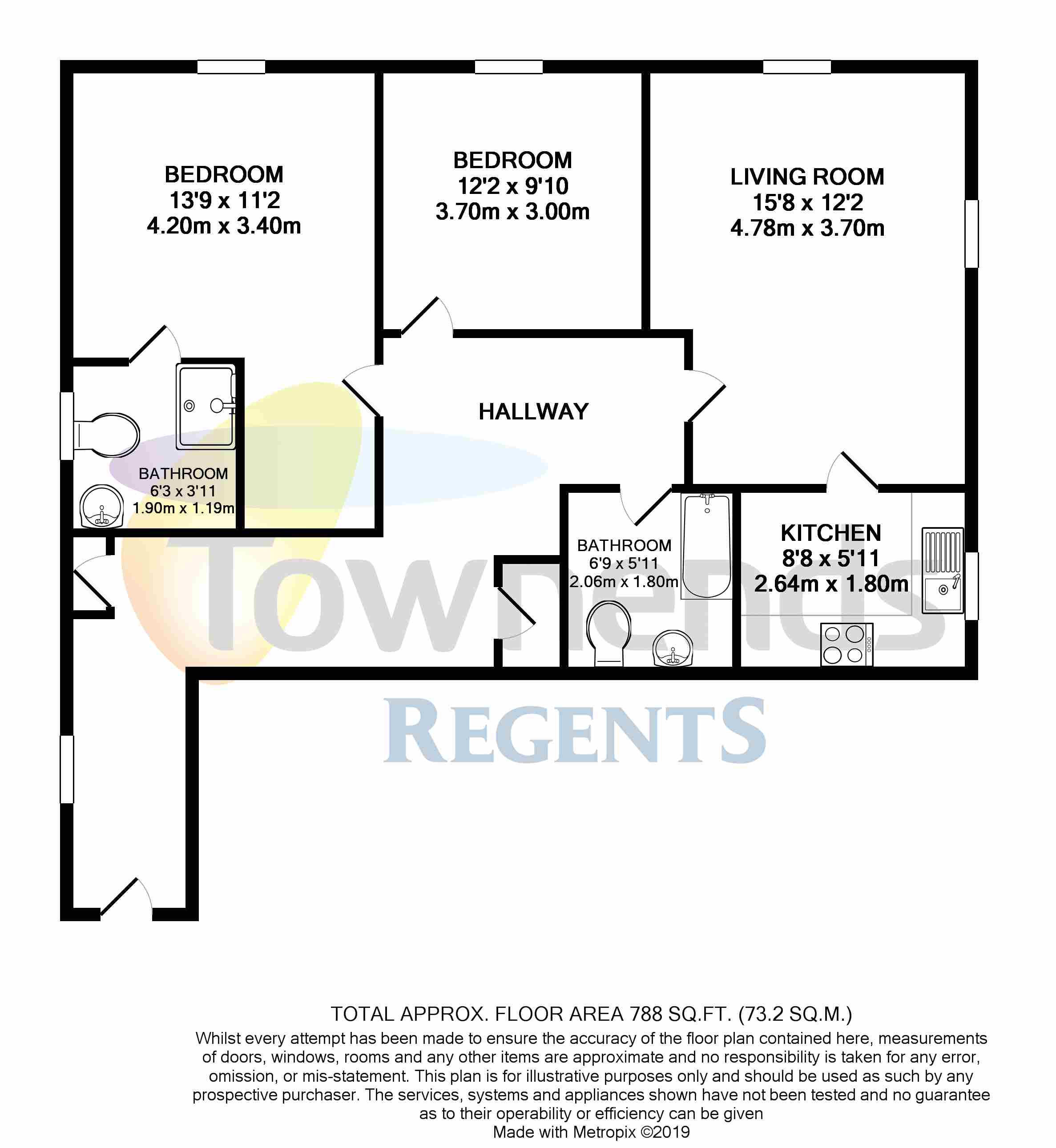 2 Bedrooms Flat to rent in International Way, Sunbury-On-Thames, Middlesex TW16