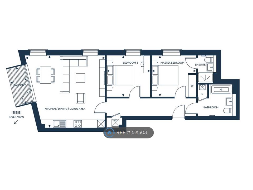 2 Bedrooms Flat to rent in Riverside Square, Bedford MK40