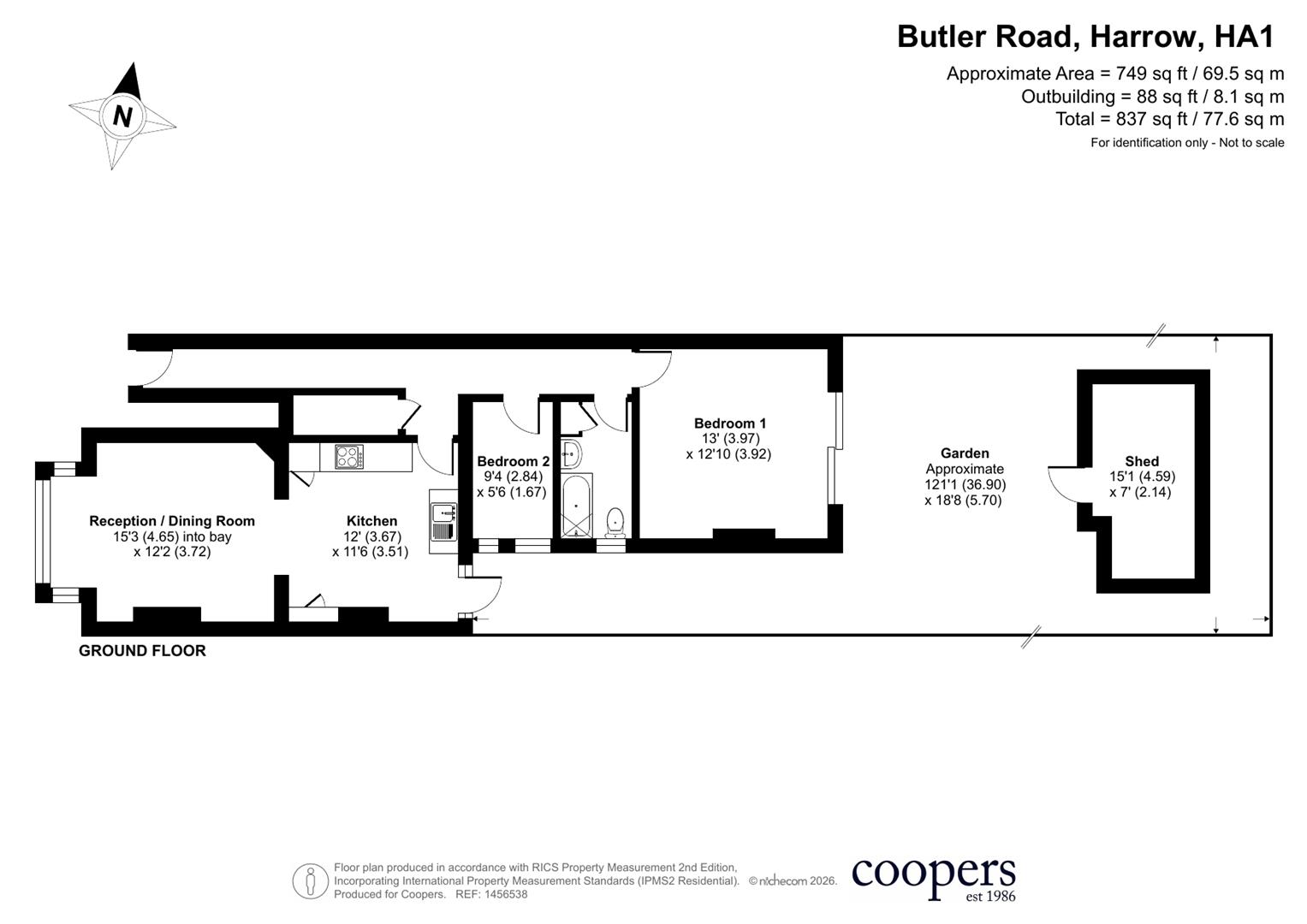 39, Butler Road, Harrow floorplan