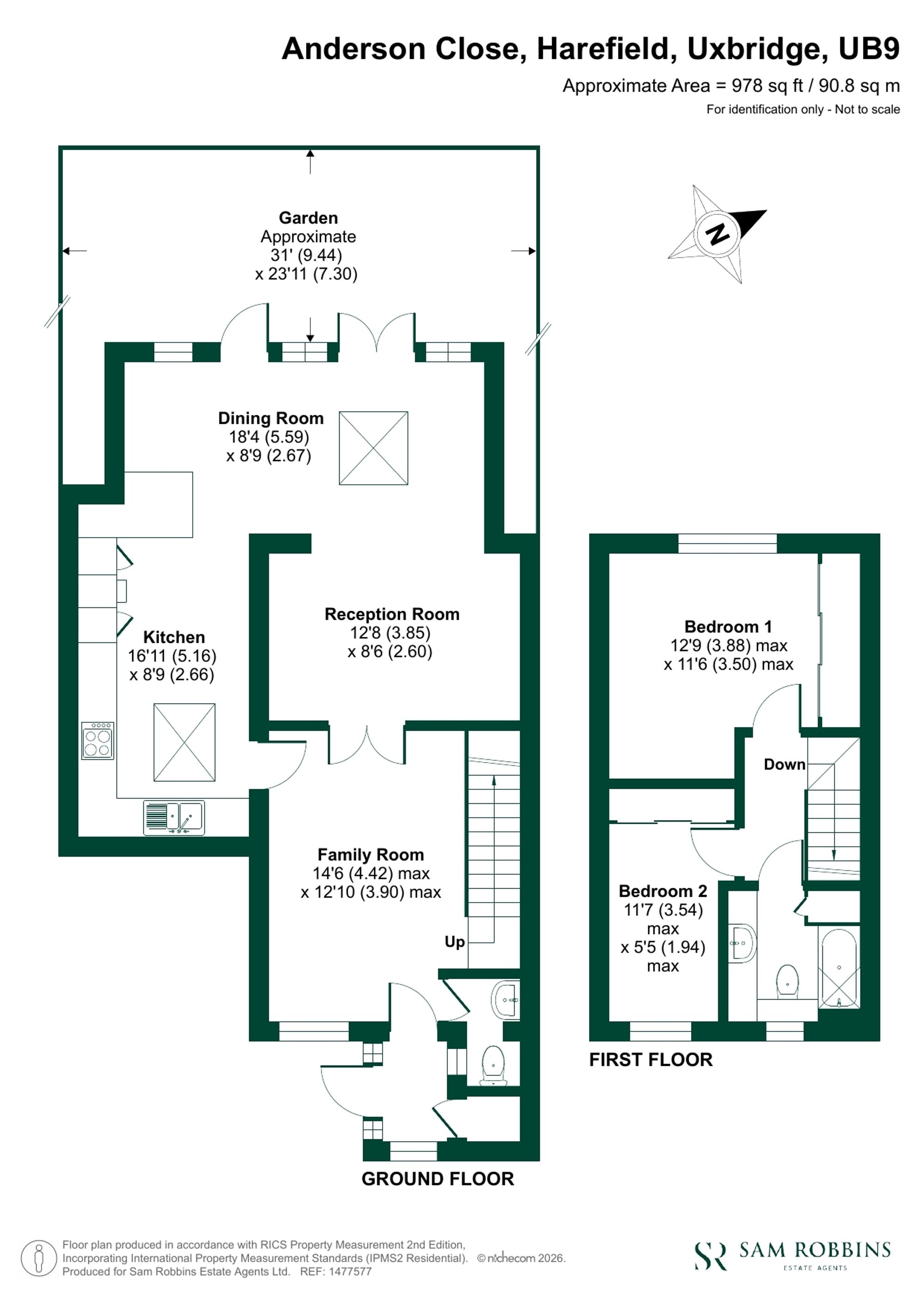 3 Anderson Close, Uxbridge floorplan