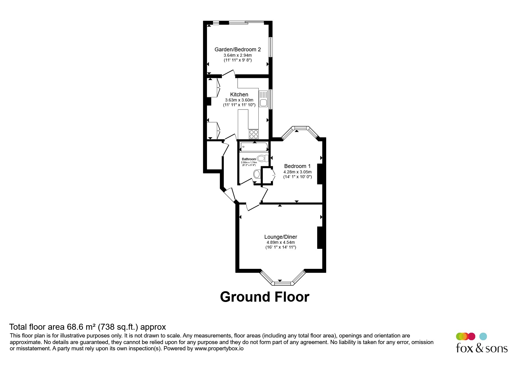 Ground Floor Flat, 15, Lauriston Road, Brighton floorplan