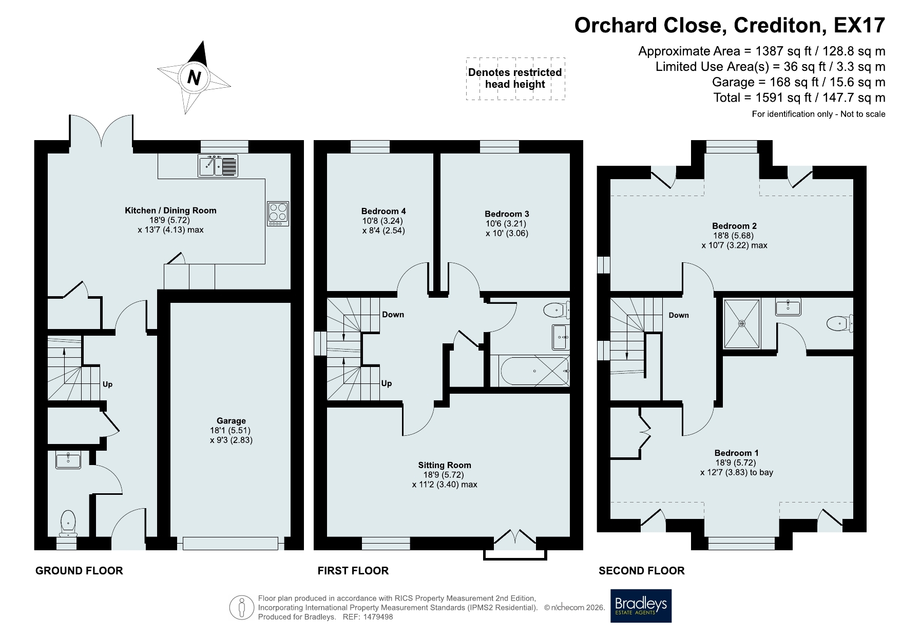 3 Orchard Close, Crediton Devon, Devon floorplan