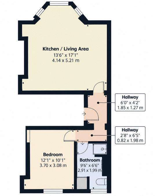 Flat 1, 149, Queens Parade, Scarborough floorplan