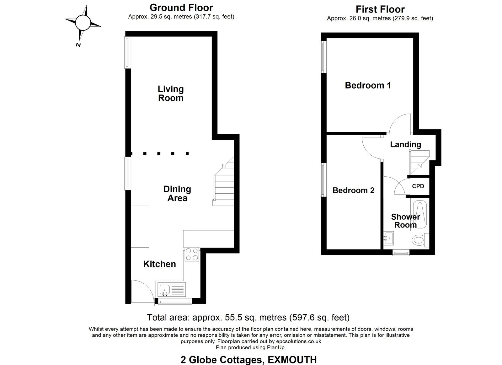 Globe Cottages,2, The Strand, Exmouth floorplan