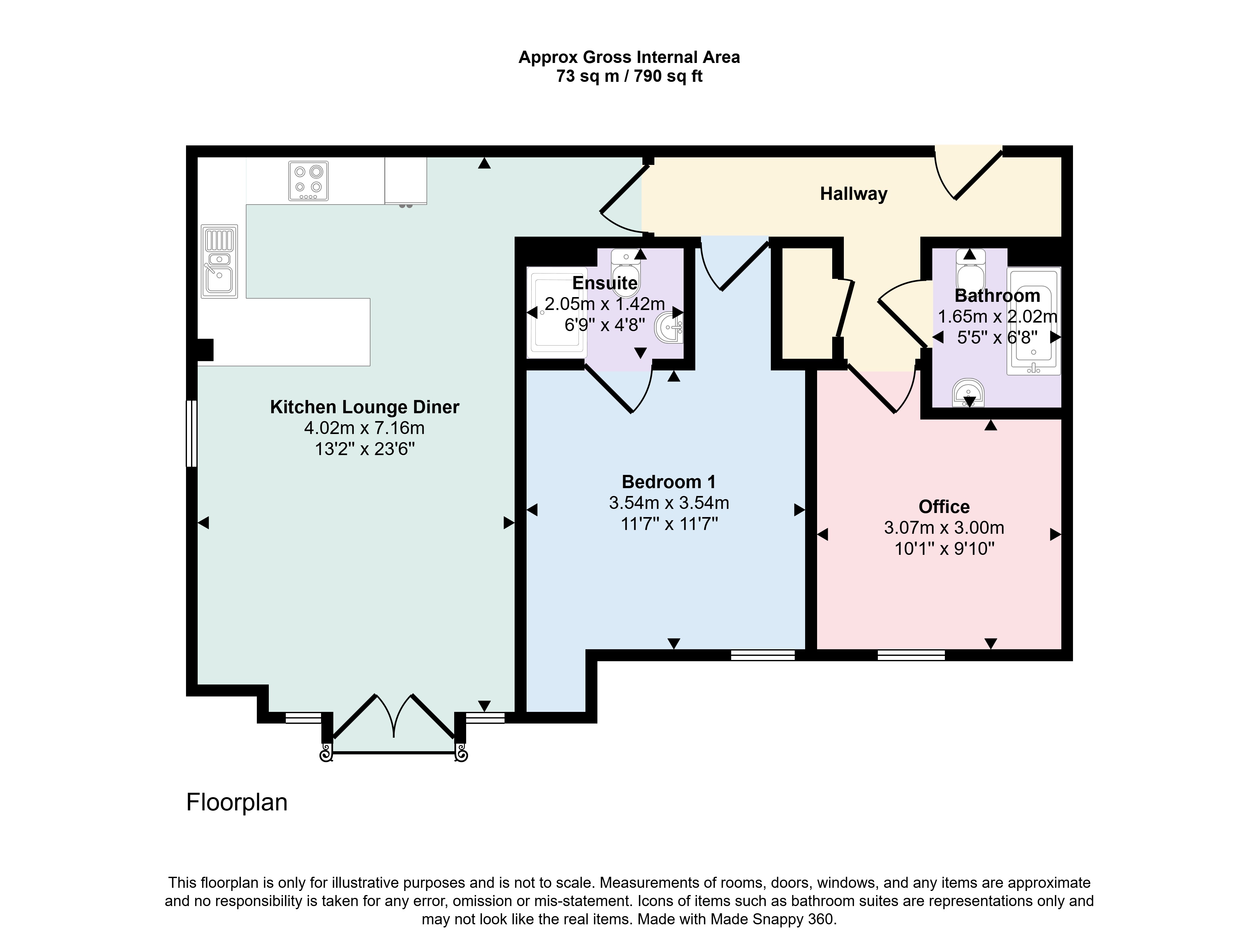 6 Castle Hill House, 65, Bournemouth Road, Poole floorplan