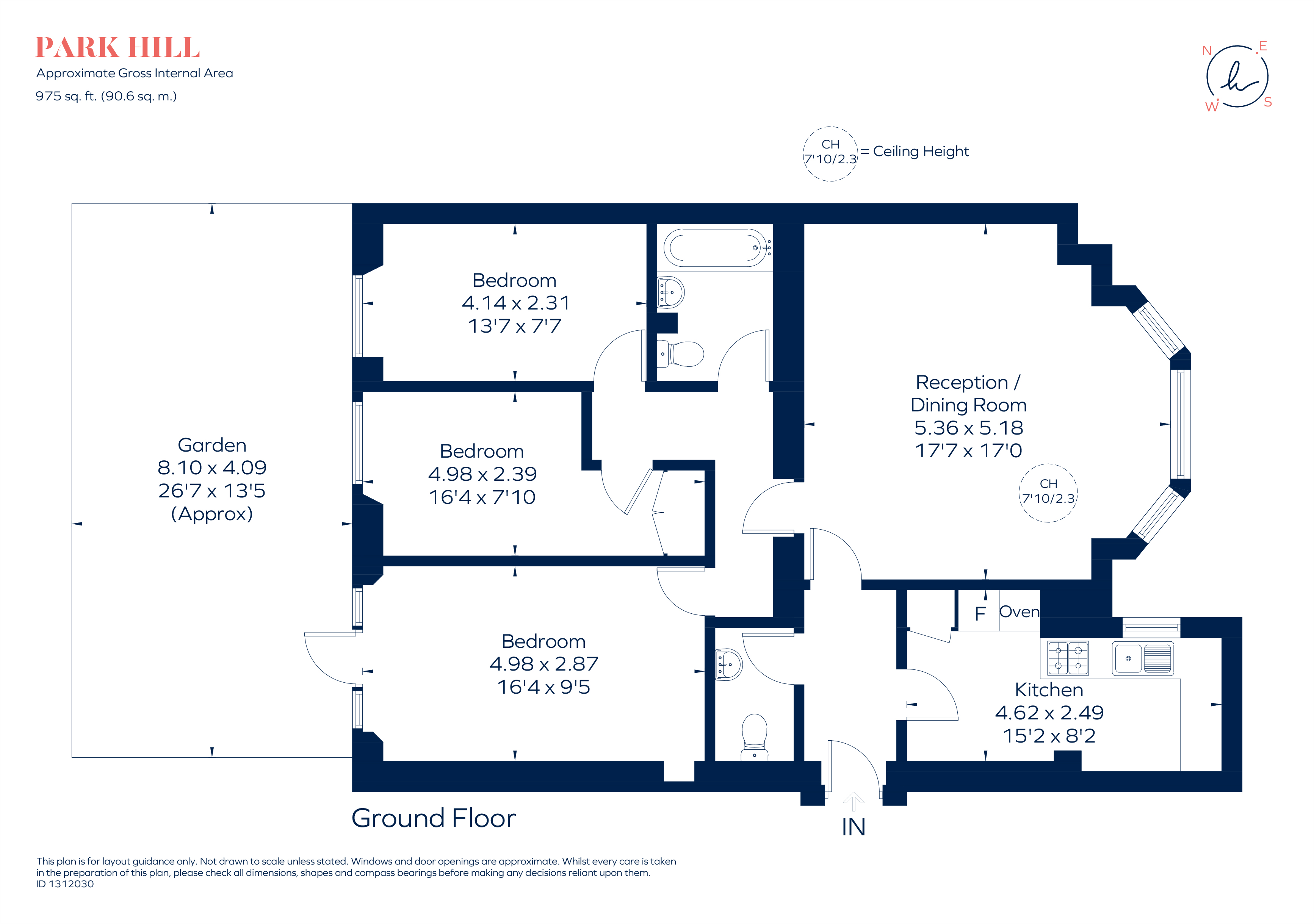 Flat A, 87, Park Hill, London floorplan
