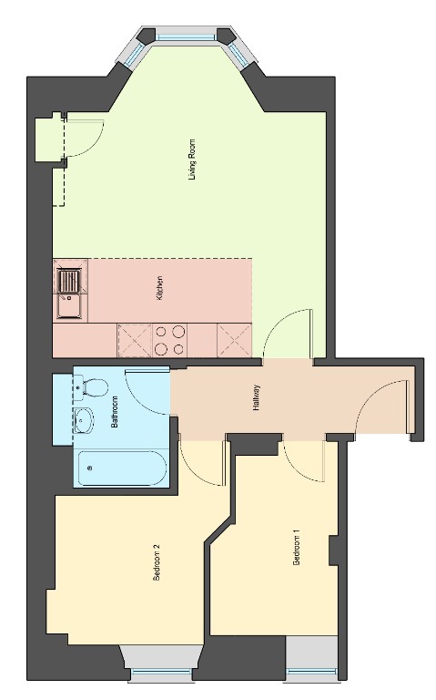 Flat 2FL, 23, Baxter Park Terrace, Dundee floorplan