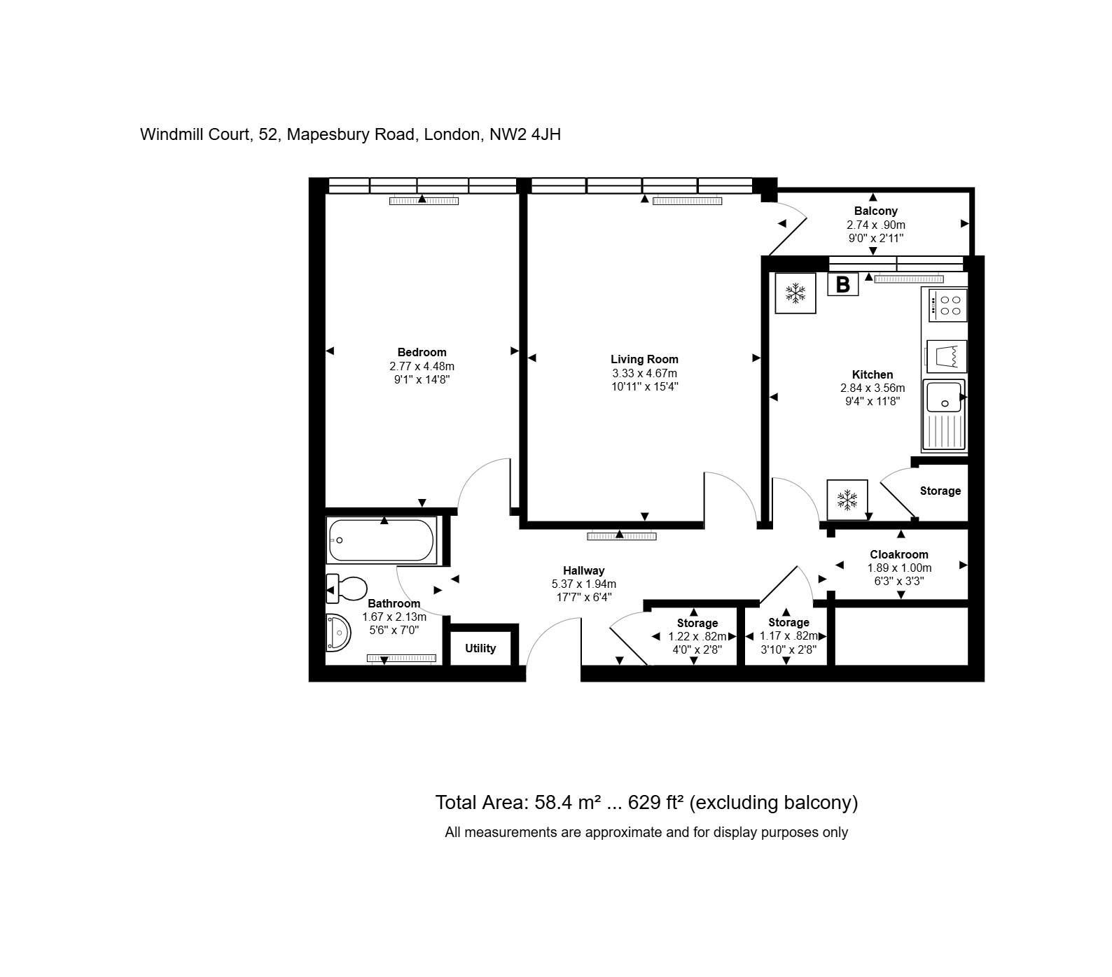 Flat 24 52, Mapesbury Road, London floorplan