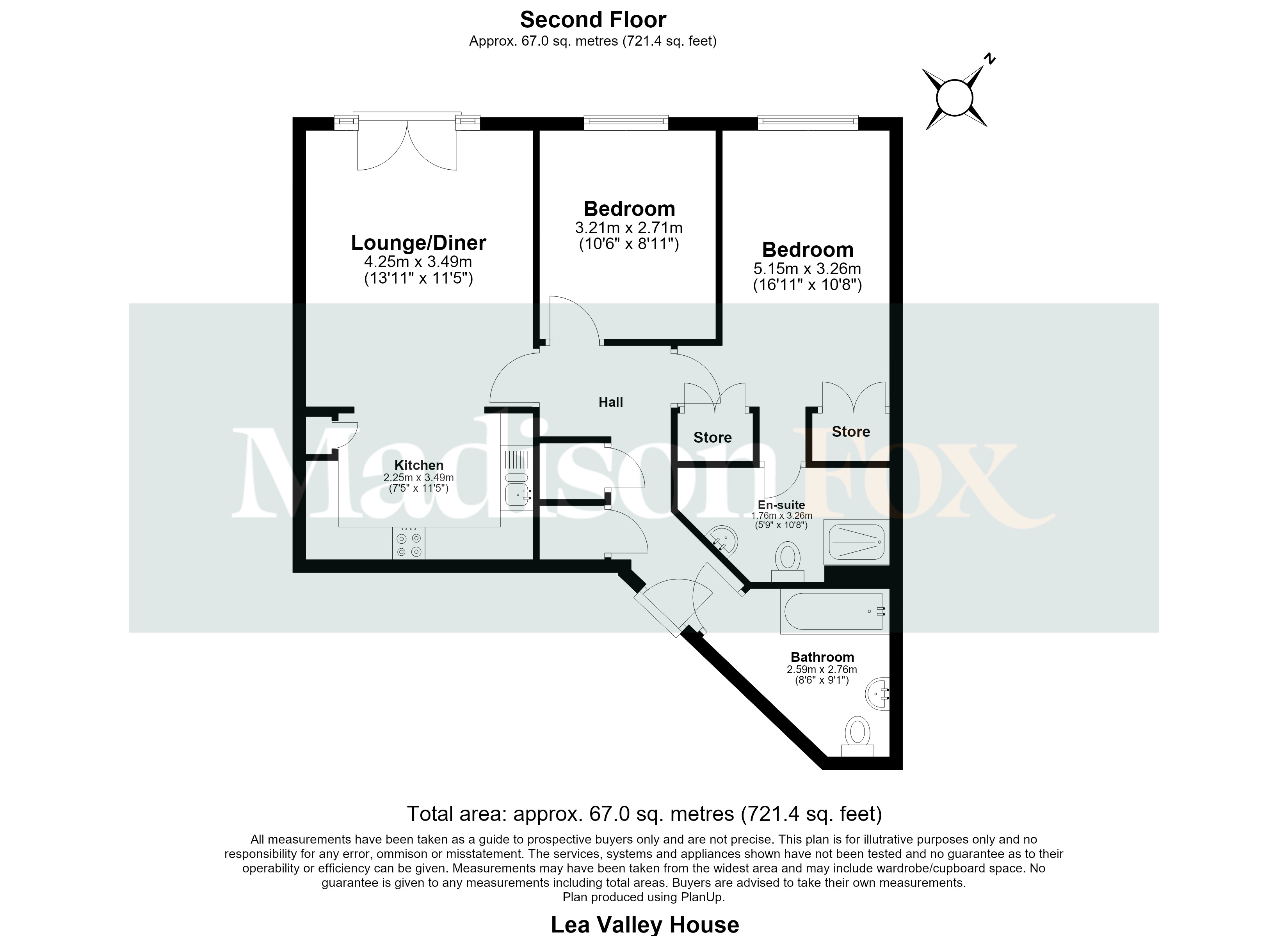 Flat 20, Lea Valley House,, Stoney Bridge Drive, Essex floorplan