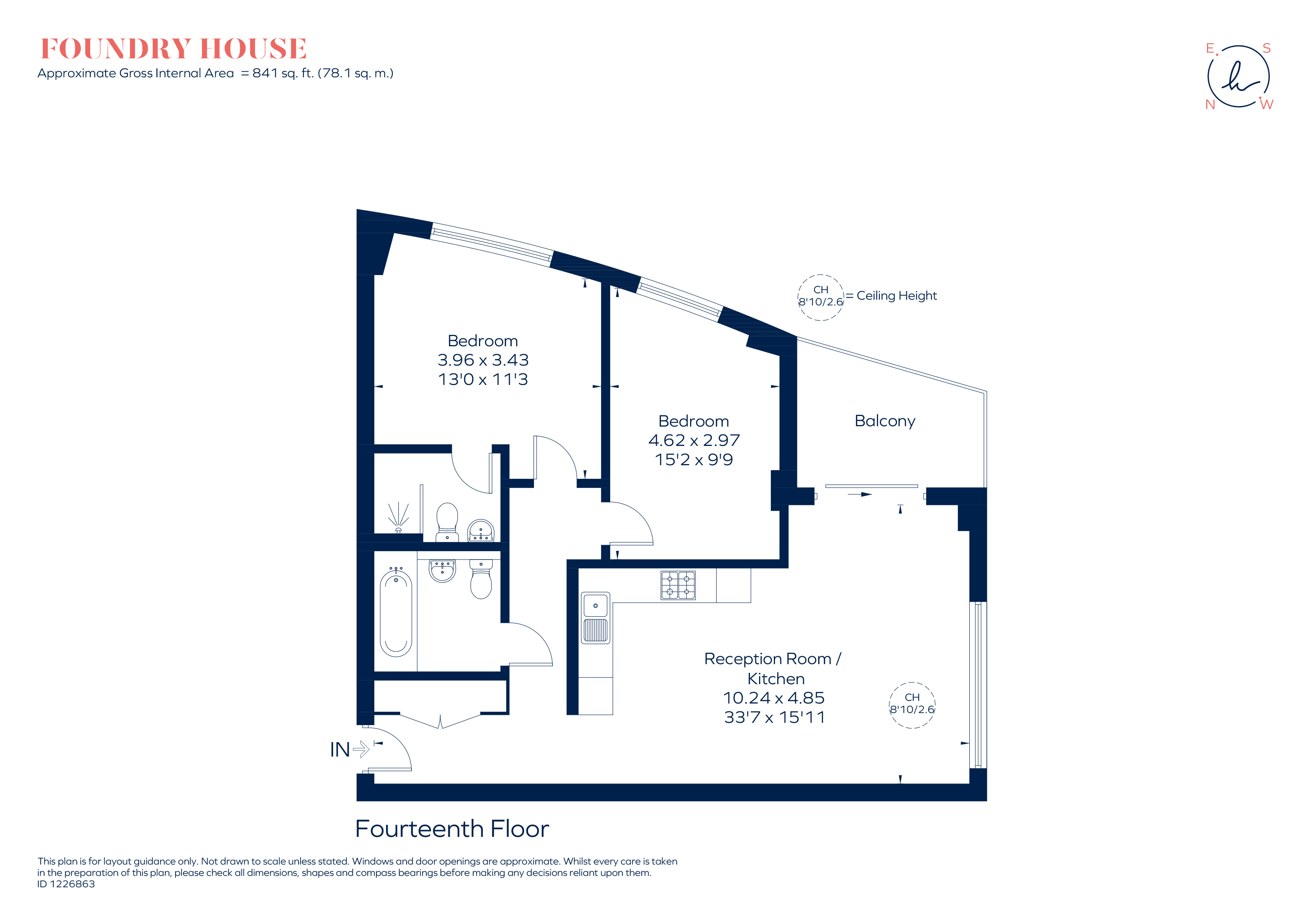 Flat 3, Riverview, Elmsleigh Road, Staines-upon-Thames floorplan