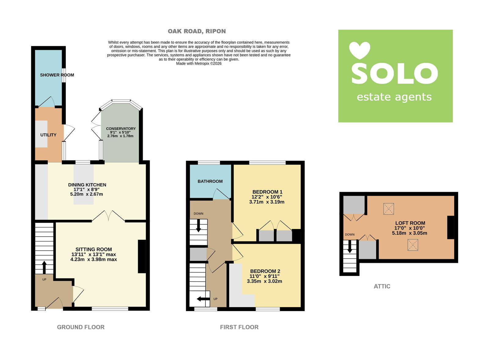 19, Oak Road, Ripon floorplan