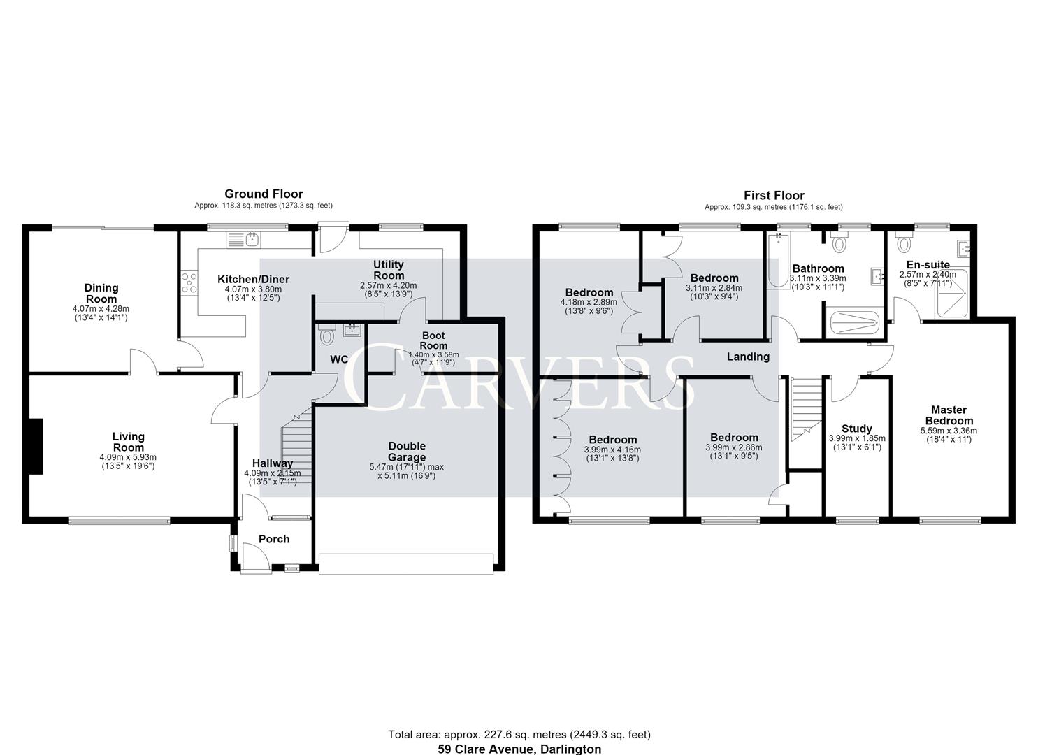59, Clare Avenue, Darlington floorplan