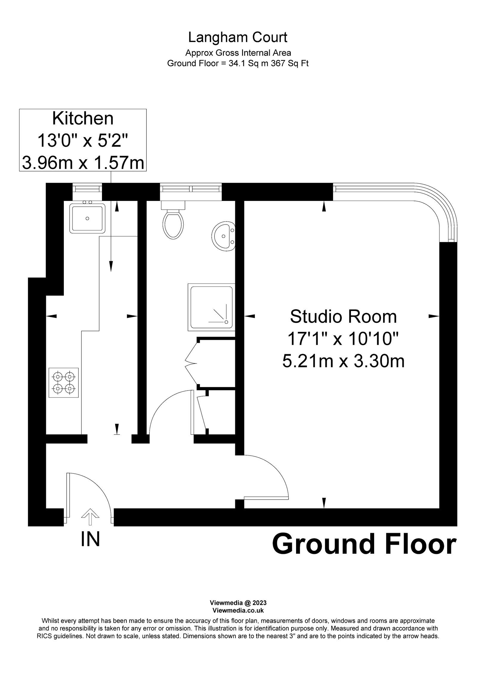 Langham Court,Flat 13, Wyke Road, London floorplan