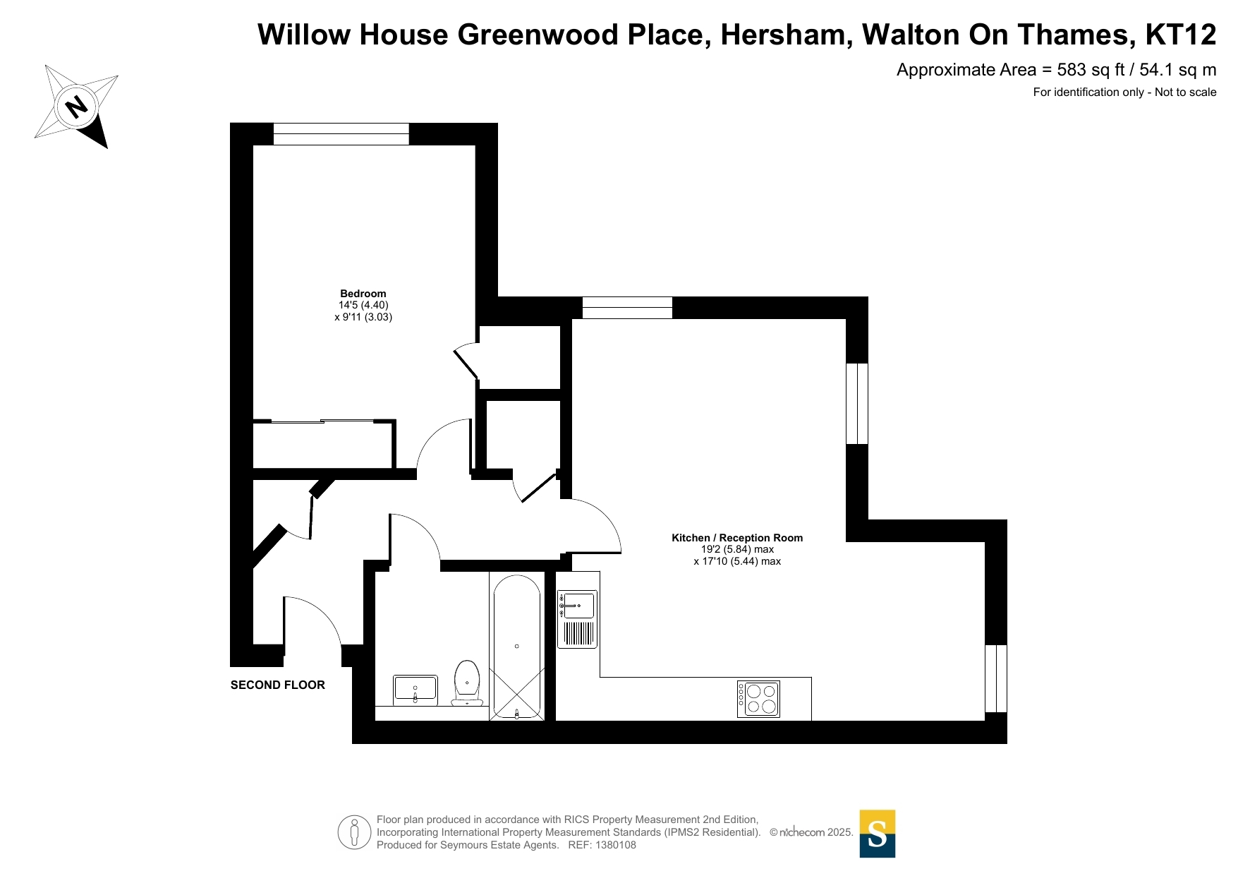 Flat 15 Willow House,, Greenwood Place, Hersham floorplan