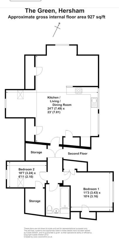 Flat 5, 2a, The Green, Walton-on-Thames floorplan