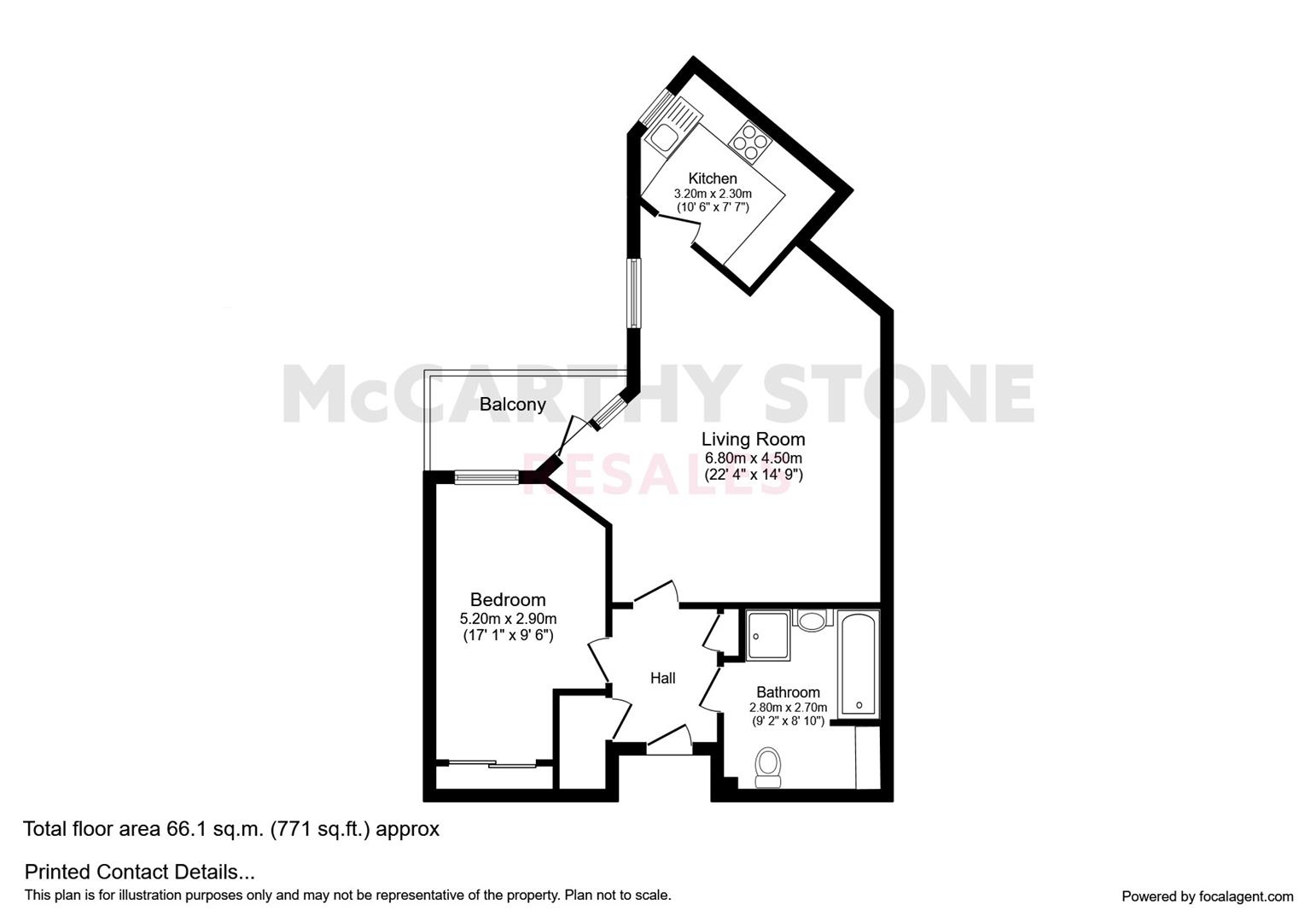 Jenner Court, St. Road, Cheltenham GL50, 1 bedroom flat for