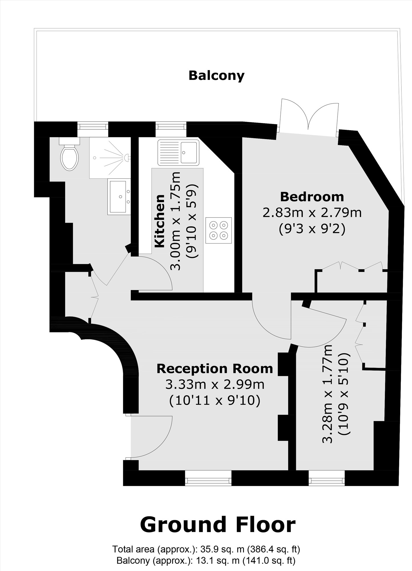 Flat 13, Victoria Chambers, Luke Street, London floorplan
