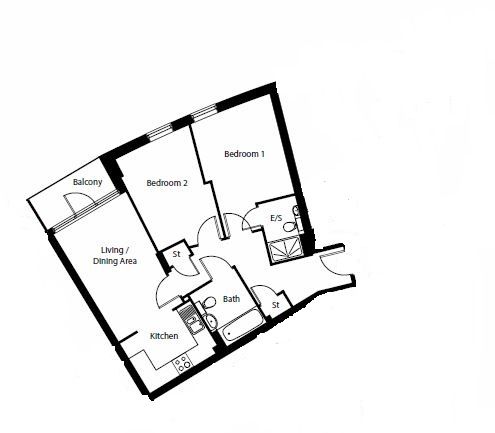 2 Bedrooms Flat to rent in Brunel House, 4 Chancellor Way RM8