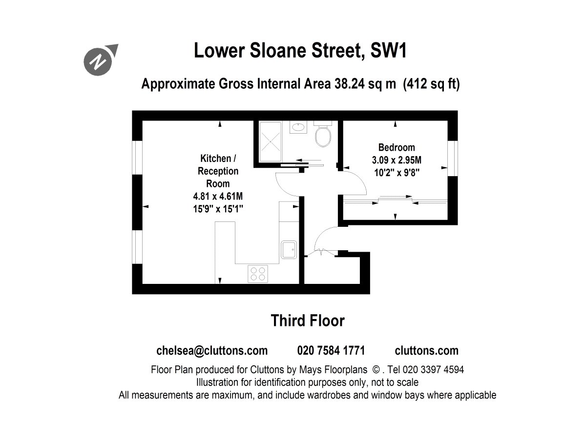 Flat 3, 77, Lower Sloane Street, London floorplan