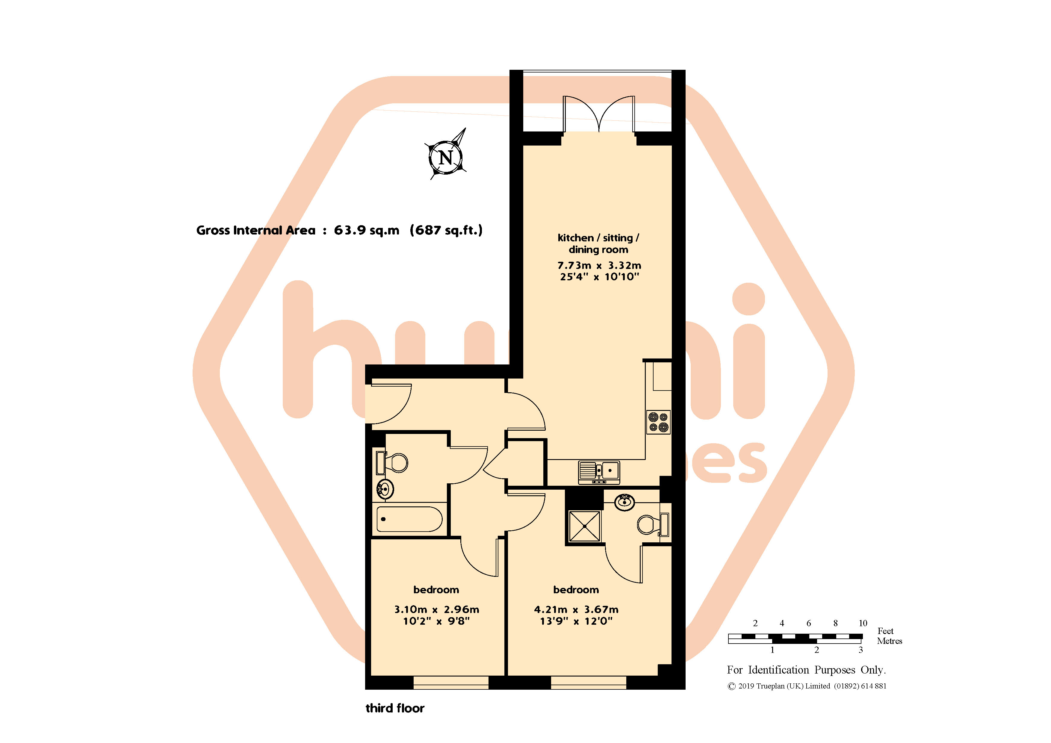 2 Bedrooms Flat for sale in Lake Court, Medway Drive, Tunbridge Wells, Kent TN1