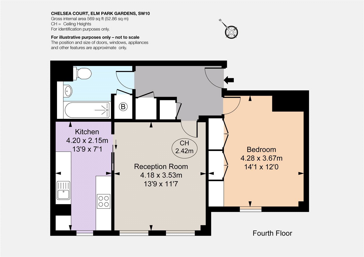 1 Bedrooms Flat to rent in Chelsea Court, 95 Elm Park Gardens, London SW10
