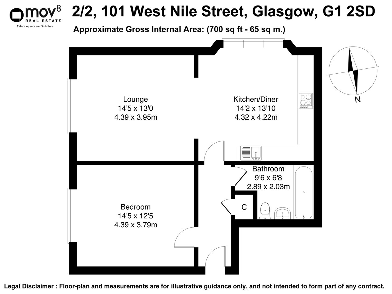 2/2, 101, West Nile Street, Glasgow floorplan