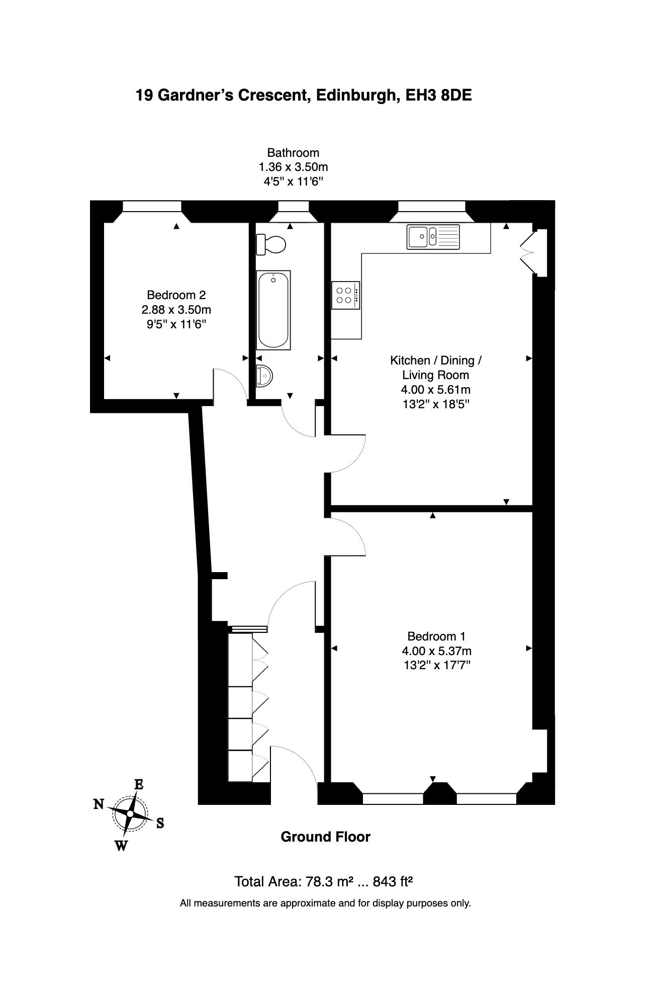 Gardner's Crescent, Edinburgh floorplan