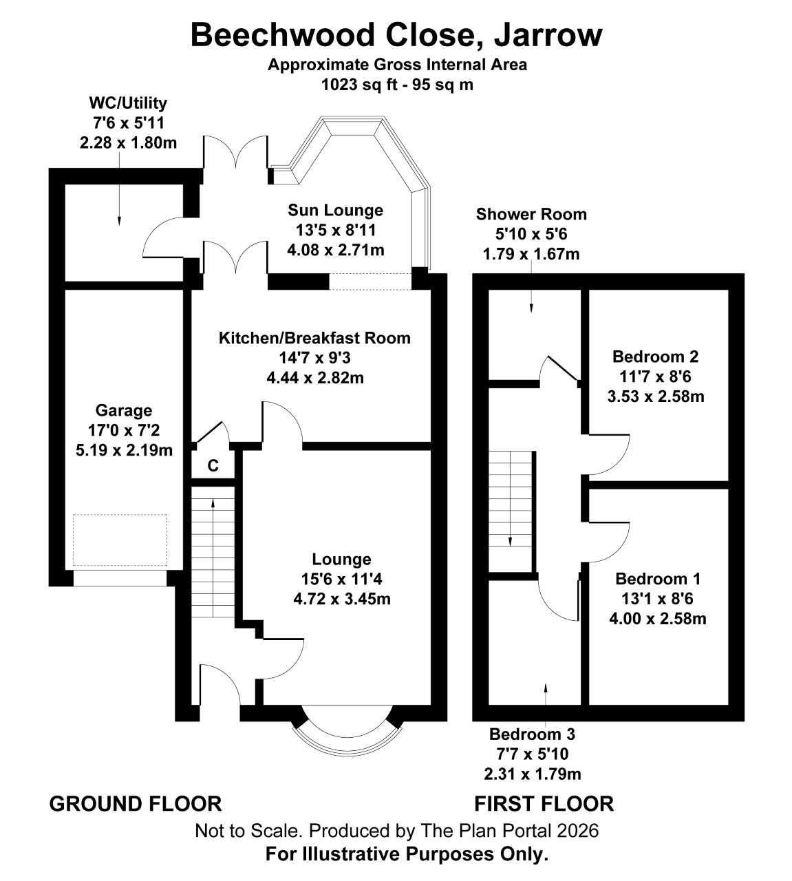 5, Beechwood Close, Jarrow floorplan
