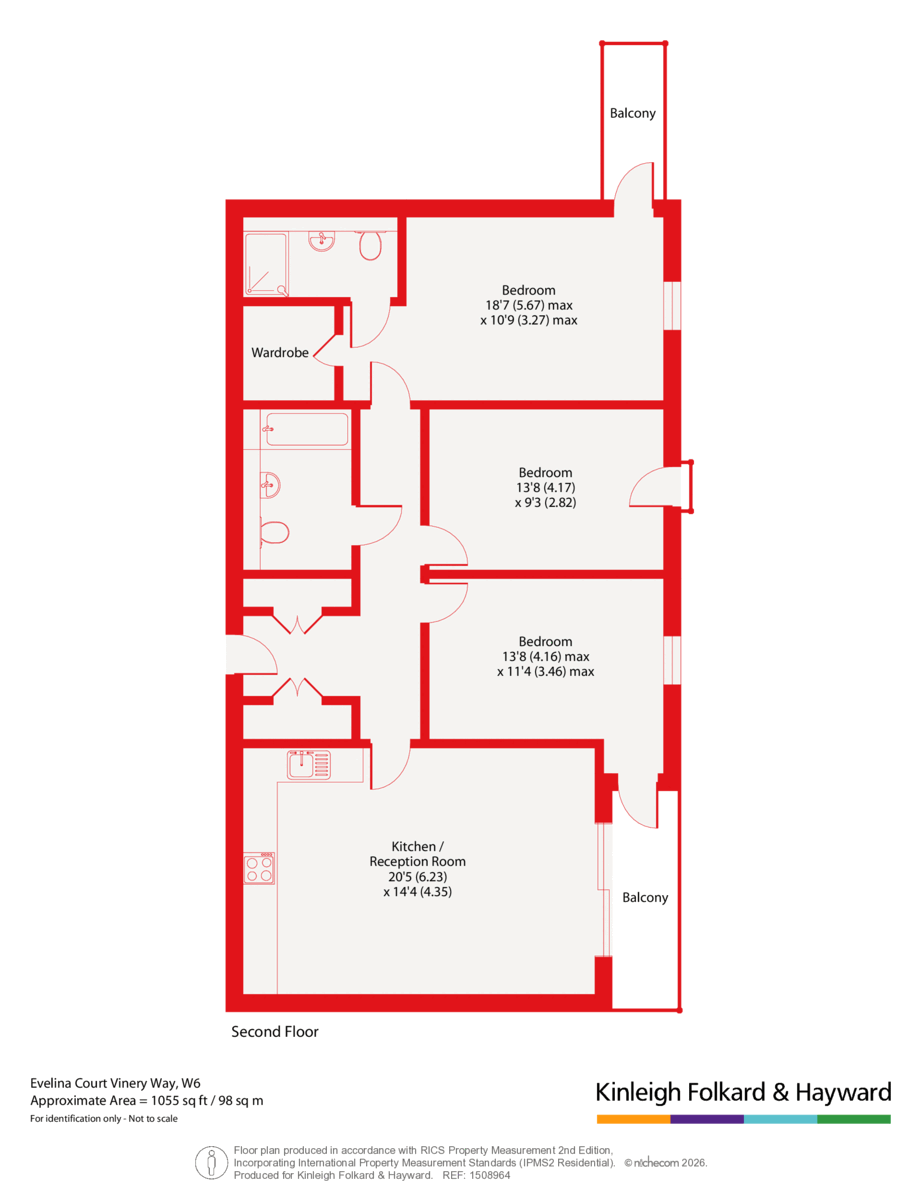 Flat 5, Evelina Court,, Vinery Way, London floorplan