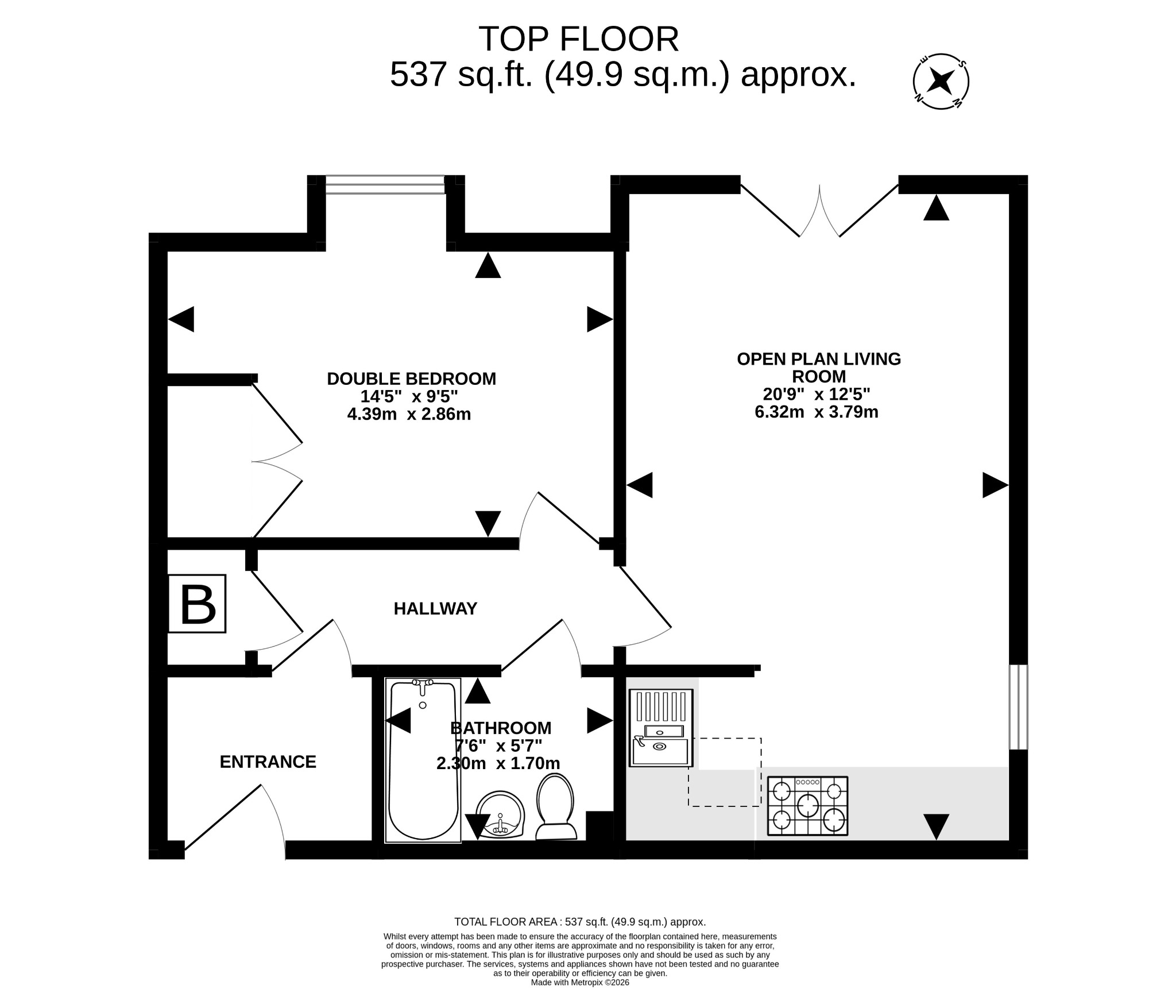 Flat 8 Rowan Court 11 London Road, Bagshot floorplan